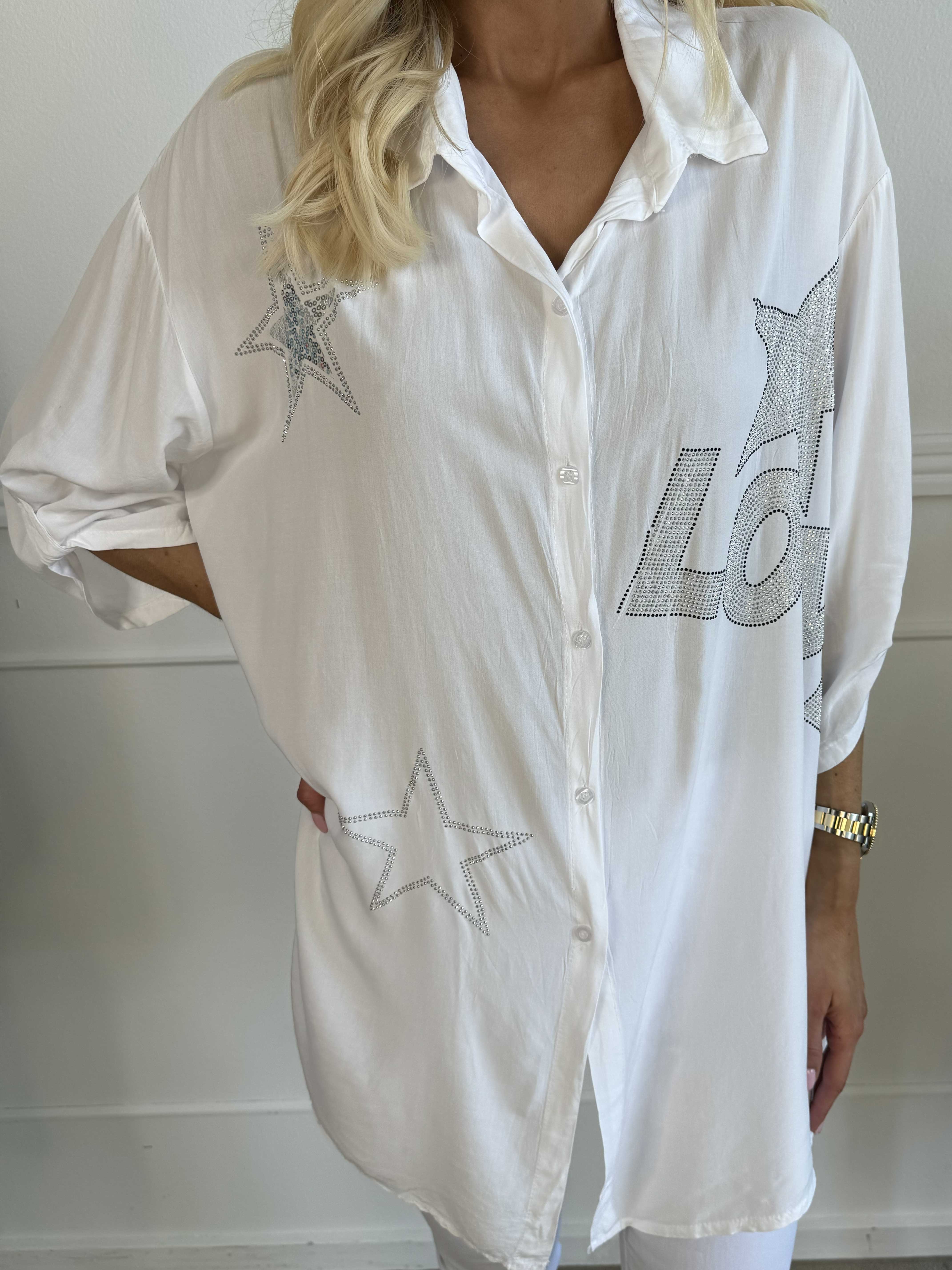 Love - Skjorte i viskose med similisten og stjerner