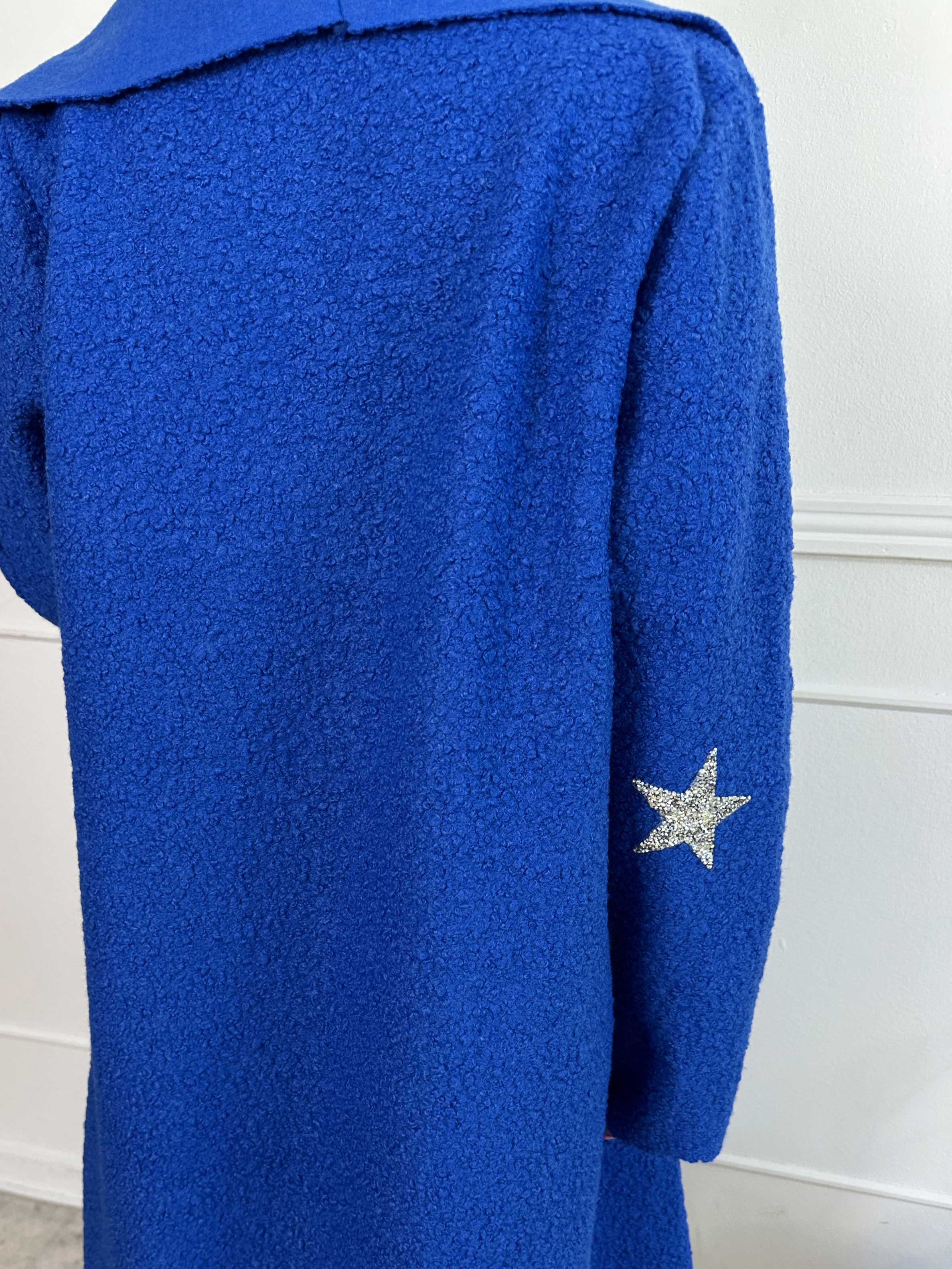 Malfrid - Frakke i blød teddy med shiny stjerner