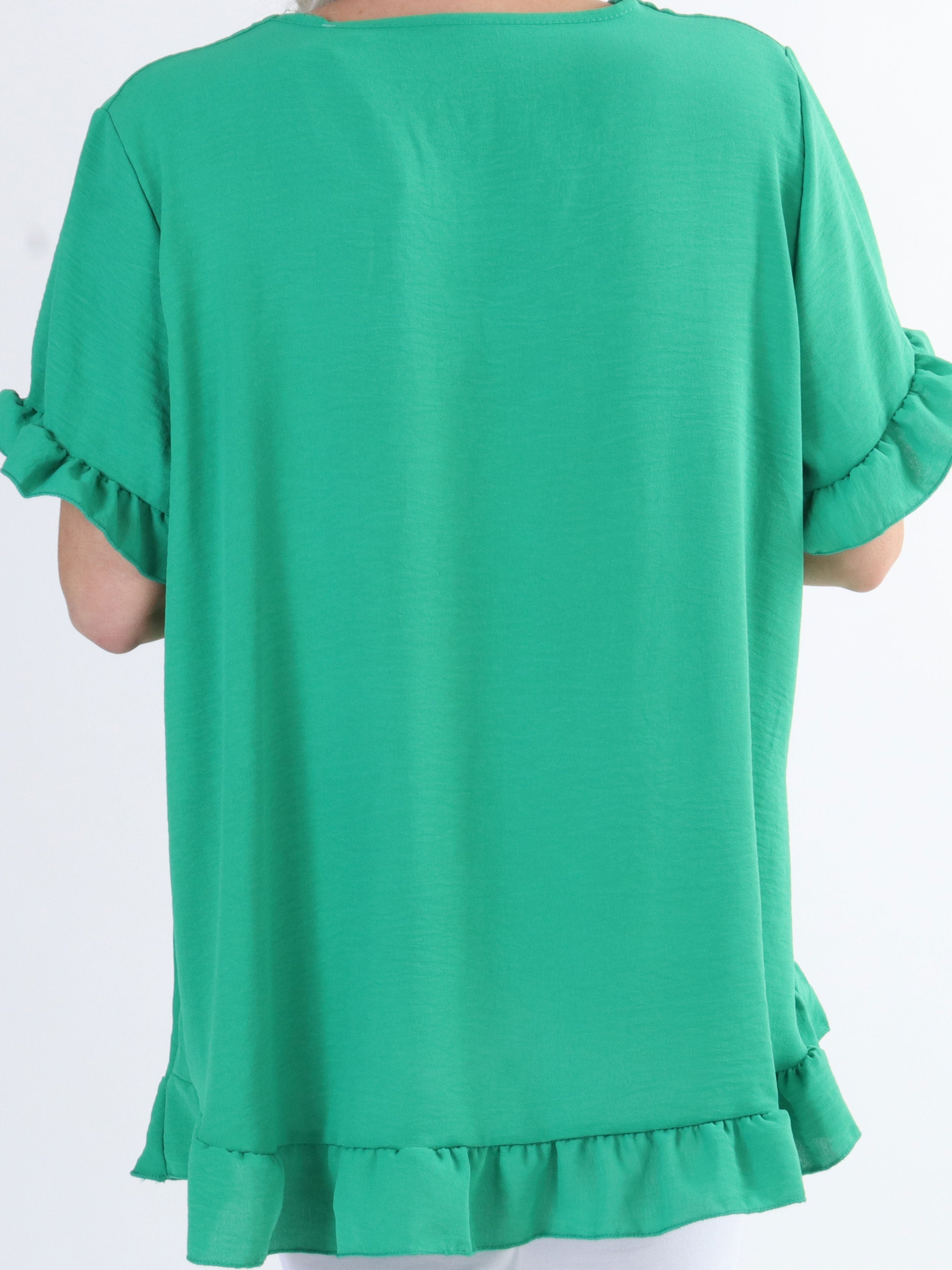 Mio - Sød plus size tunika med flæsekanter