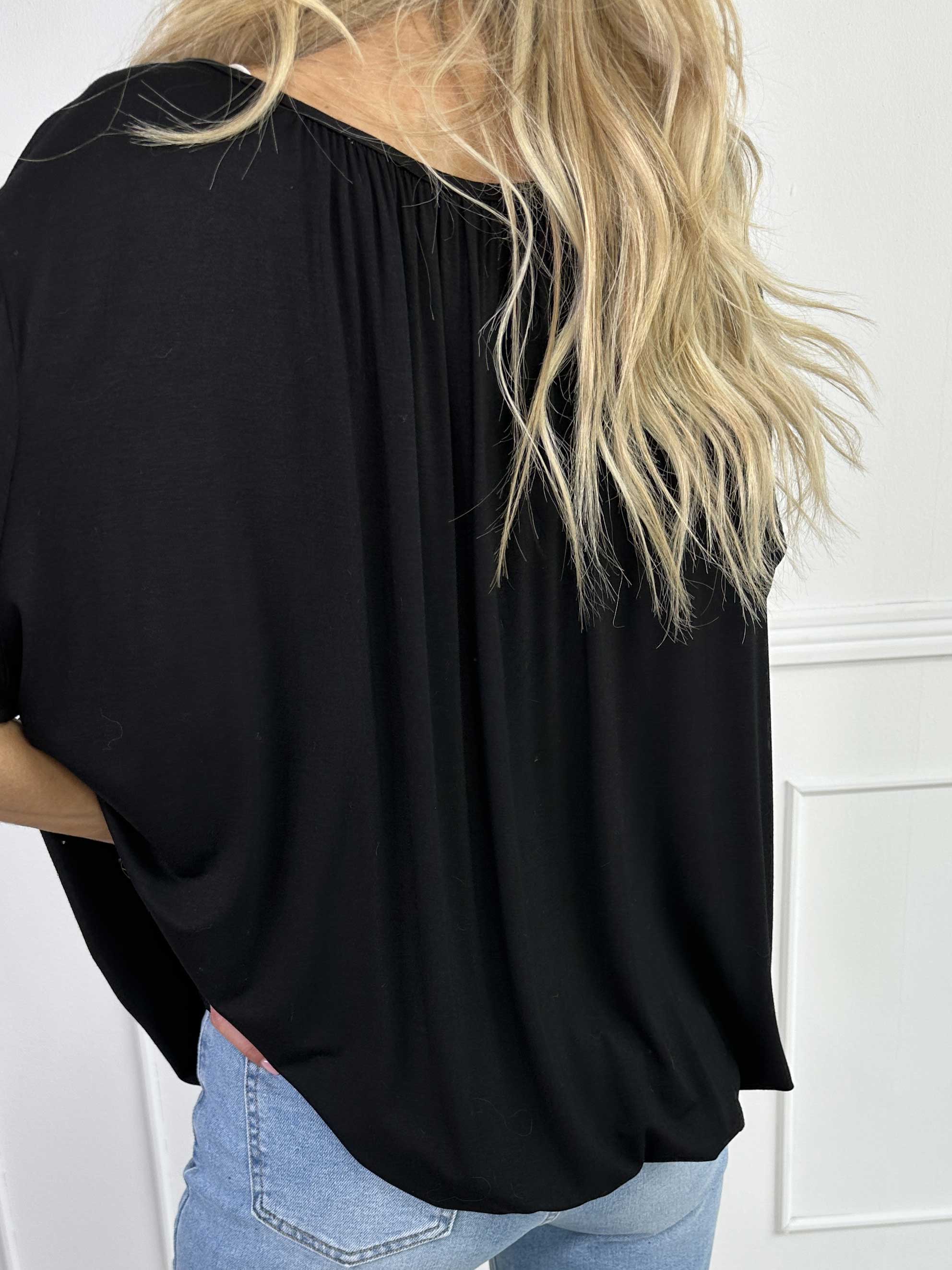 Miracle Crystal T-shirt - Blød bluse i viskose med similisten