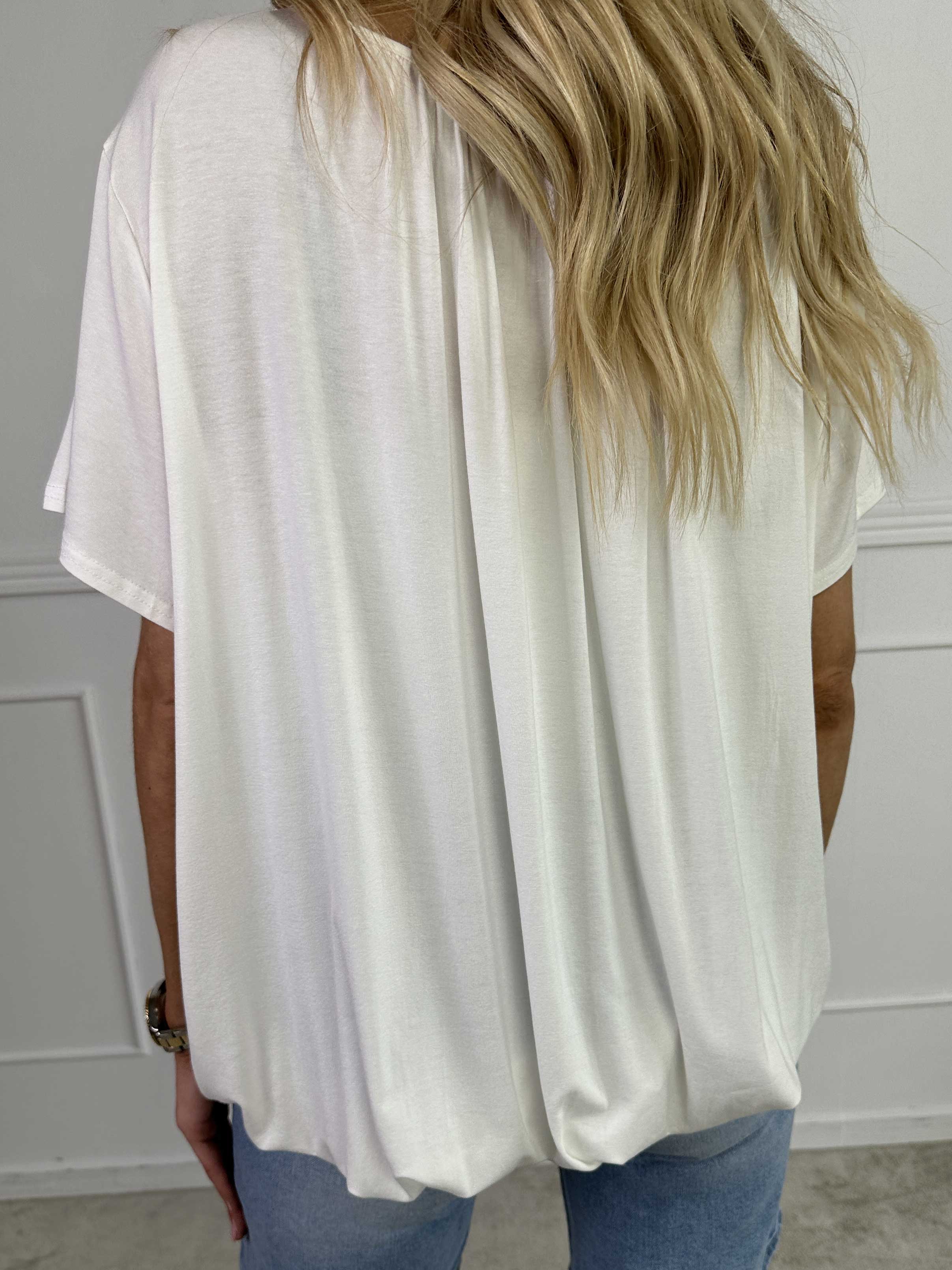 Miracle Crystal T-shirt - Blød bluse i viskose med similisten