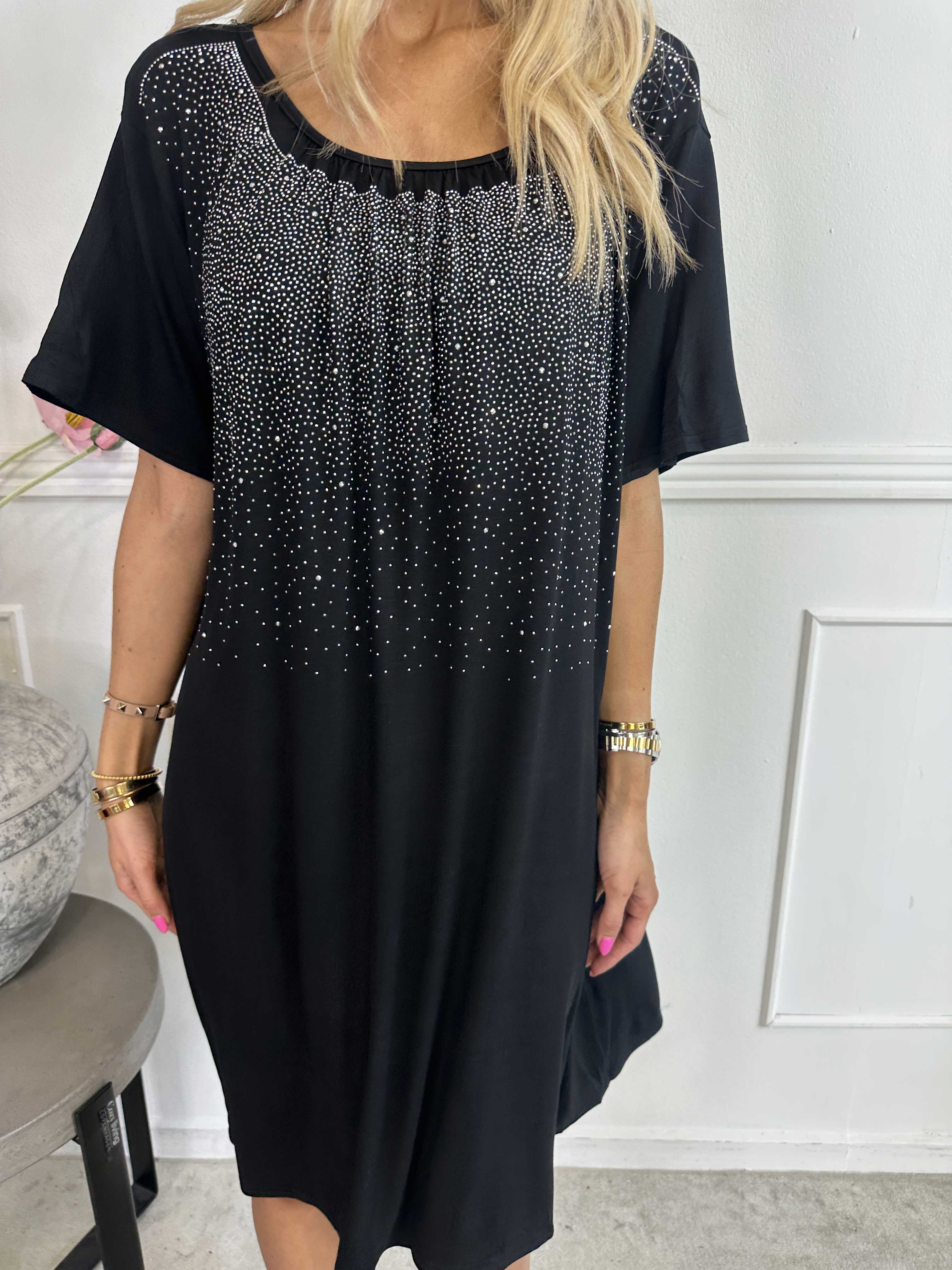 Miravi Sparkle - Løs kjole i elastisk stof med similisten