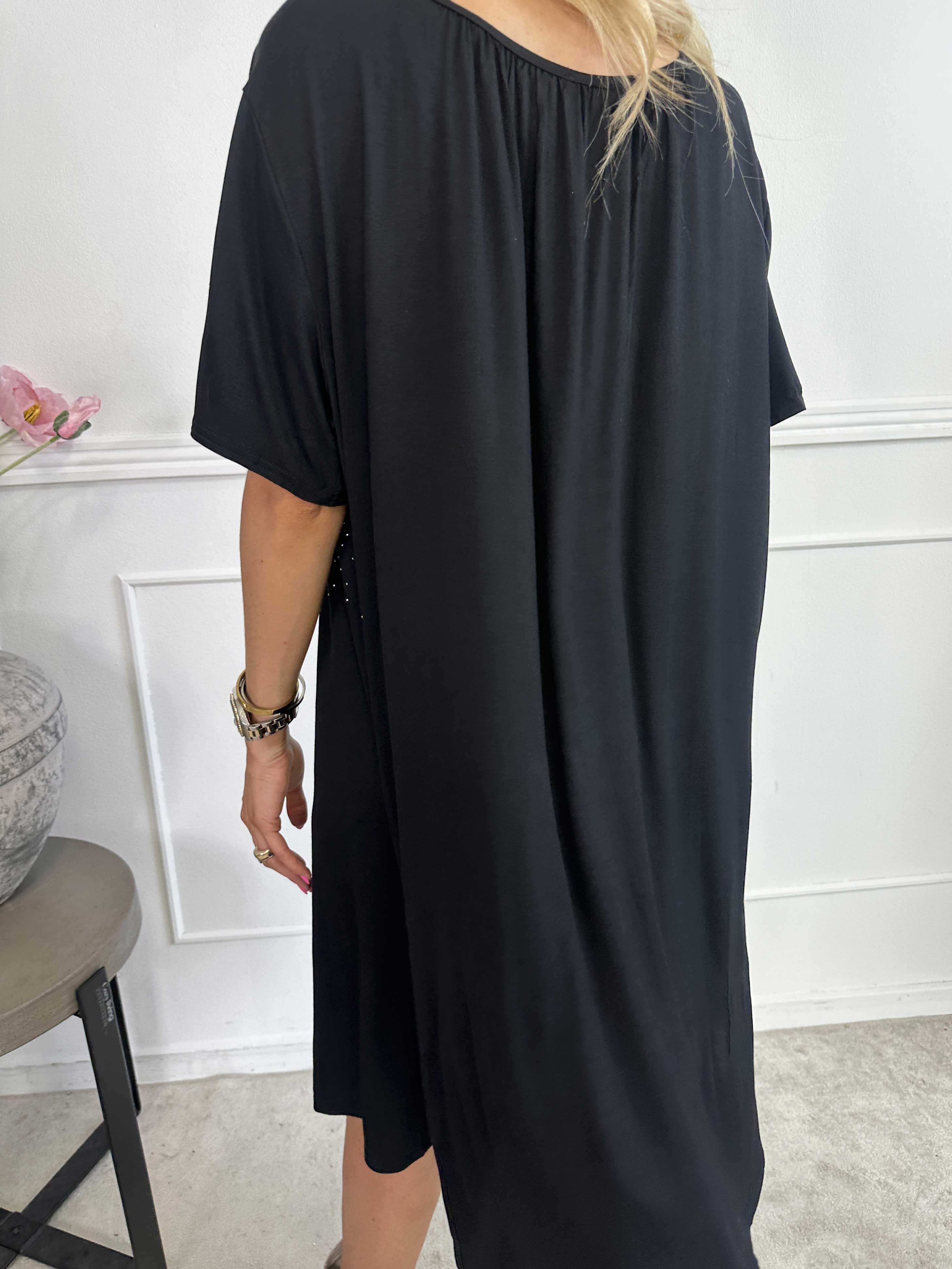 Miravi Sparkle - Løs kjole i elastisk stof med similisten