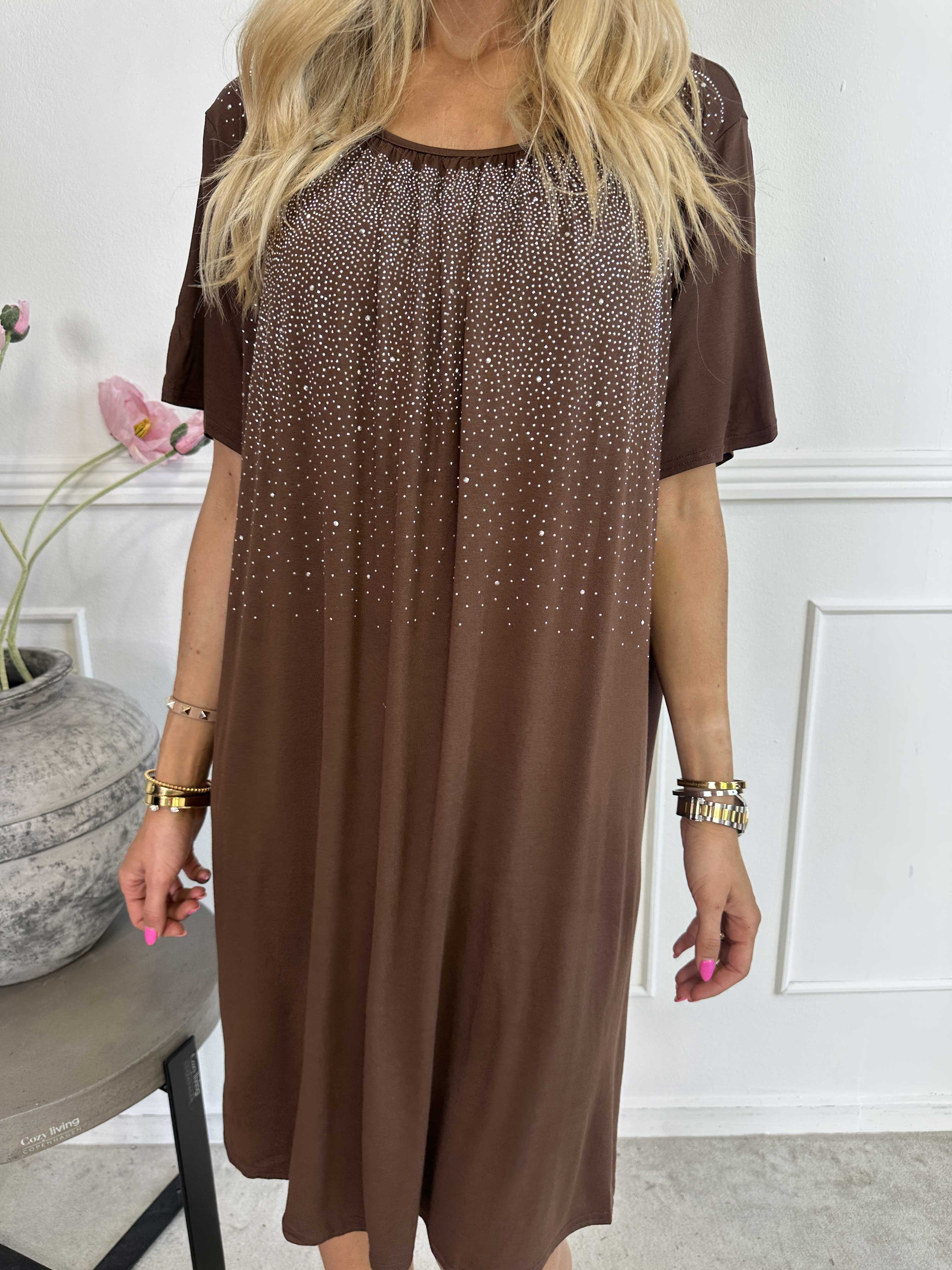 Miravi Sparkle - Løs kjole i elastisk stof med similisten