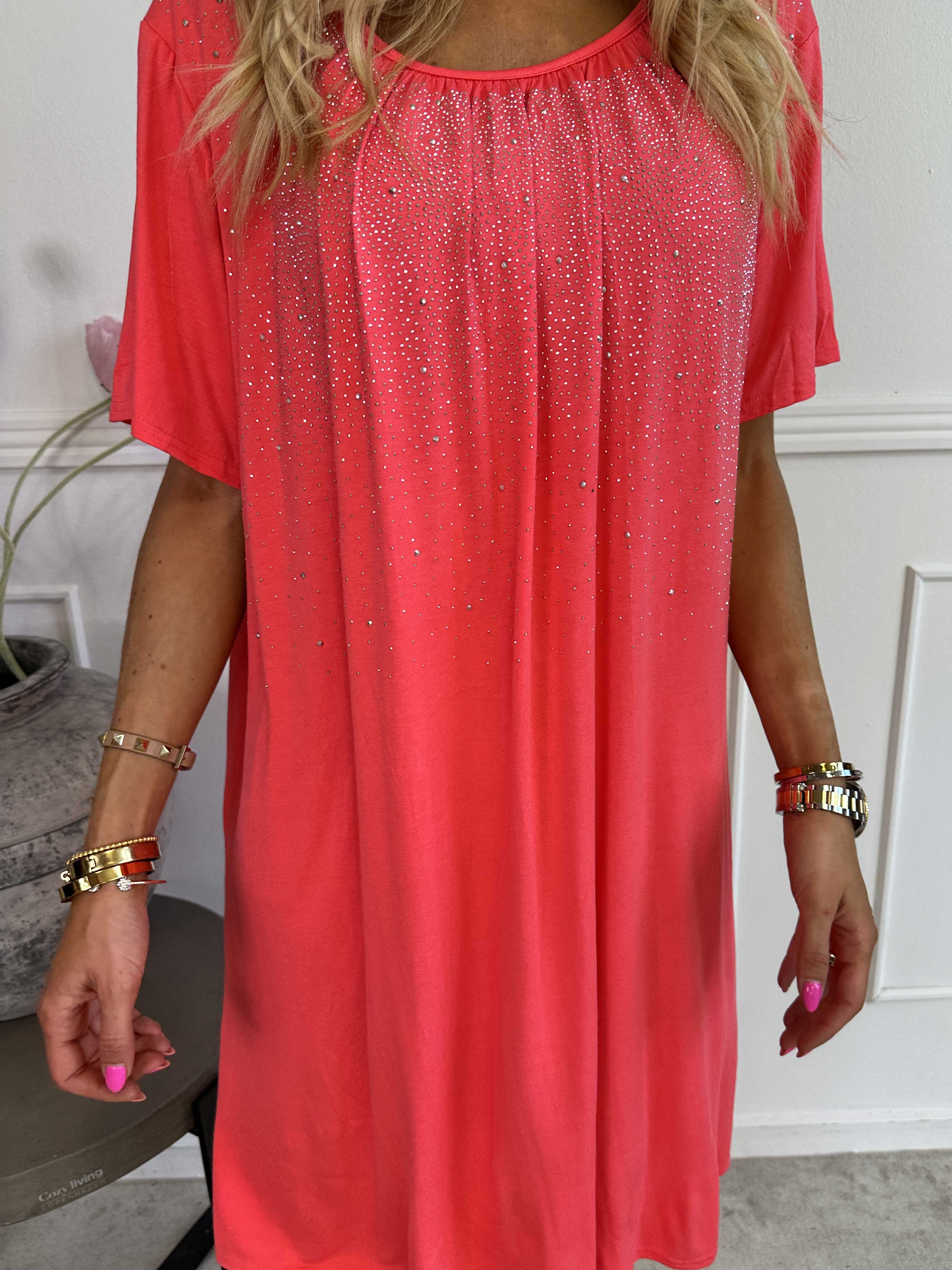 Miravi Sparkle - Løs kjole i elastisk stof med similisten