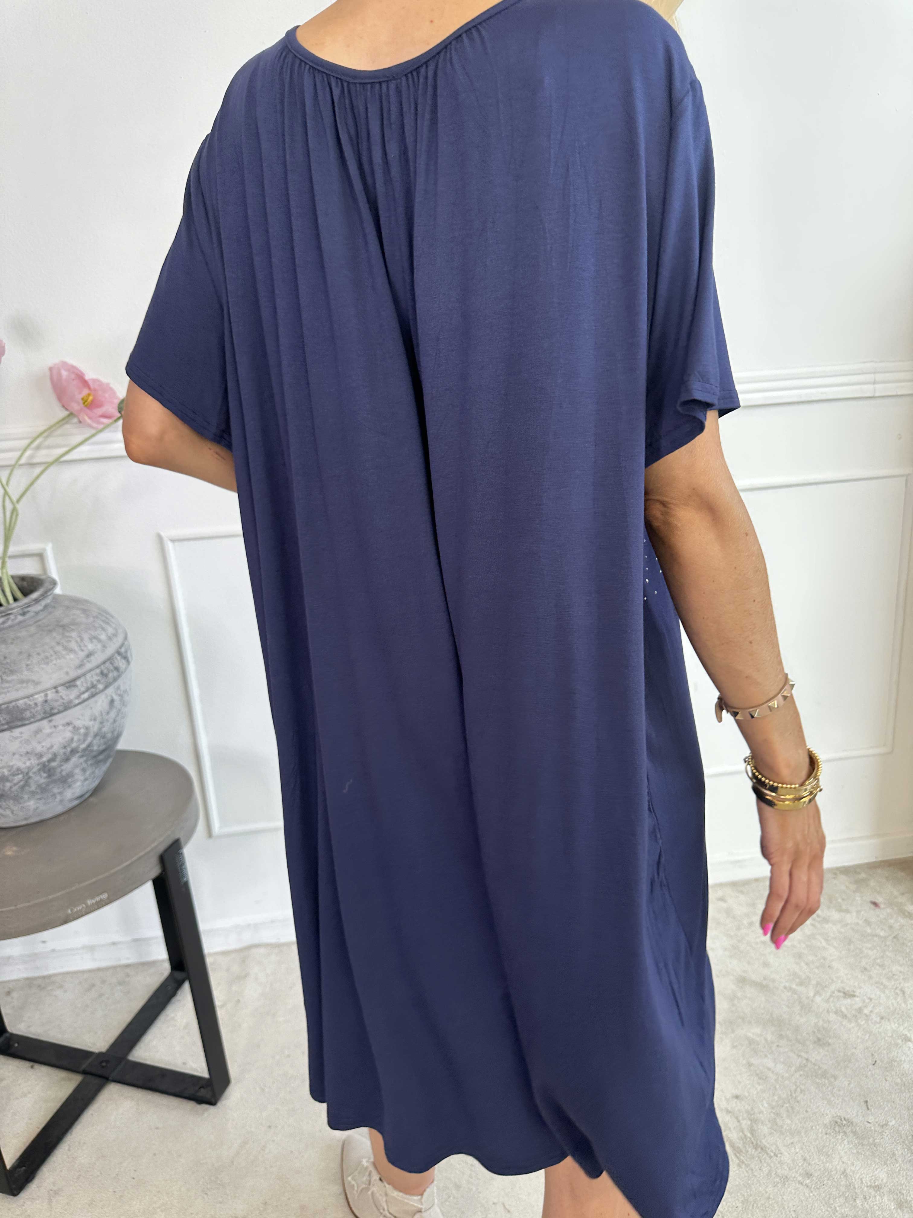 Miravi Sparkle - Løs kjole i elastisk stof med similisten