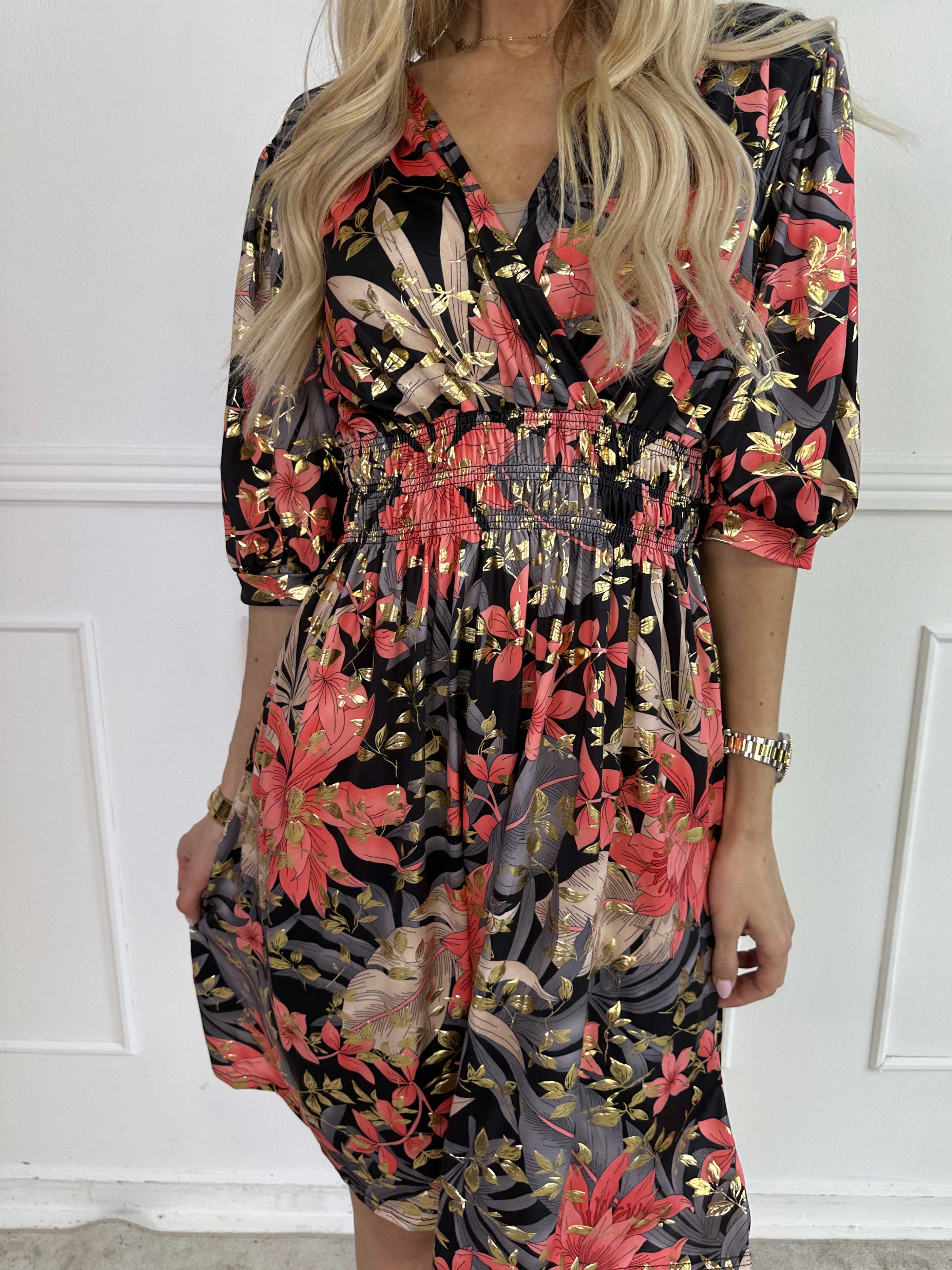 Pamina Leaf Short - Kort elastisk kjole med blad motiver