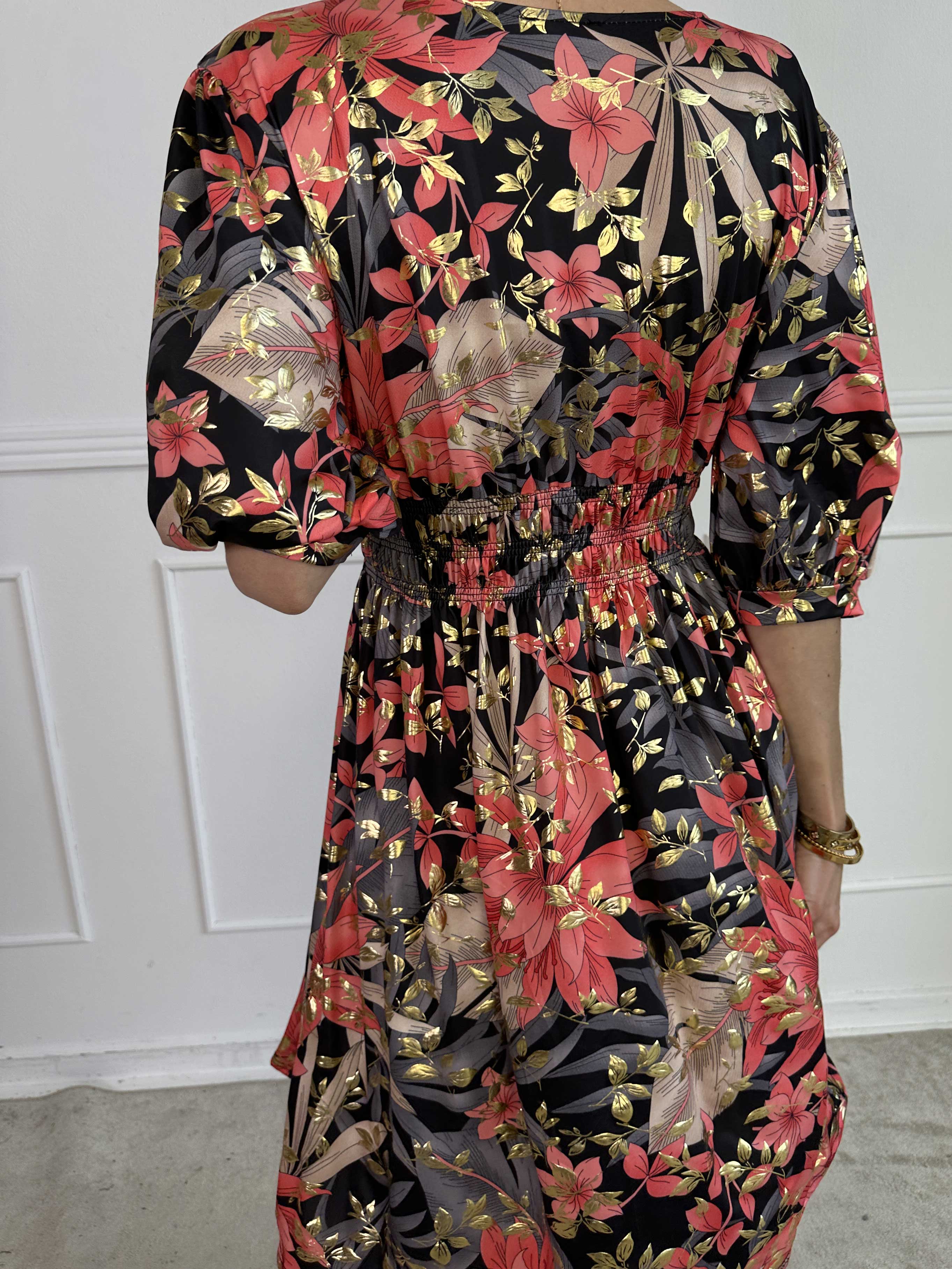 Pamina Leaf Short - Kort elastisk kjole med blad motiver