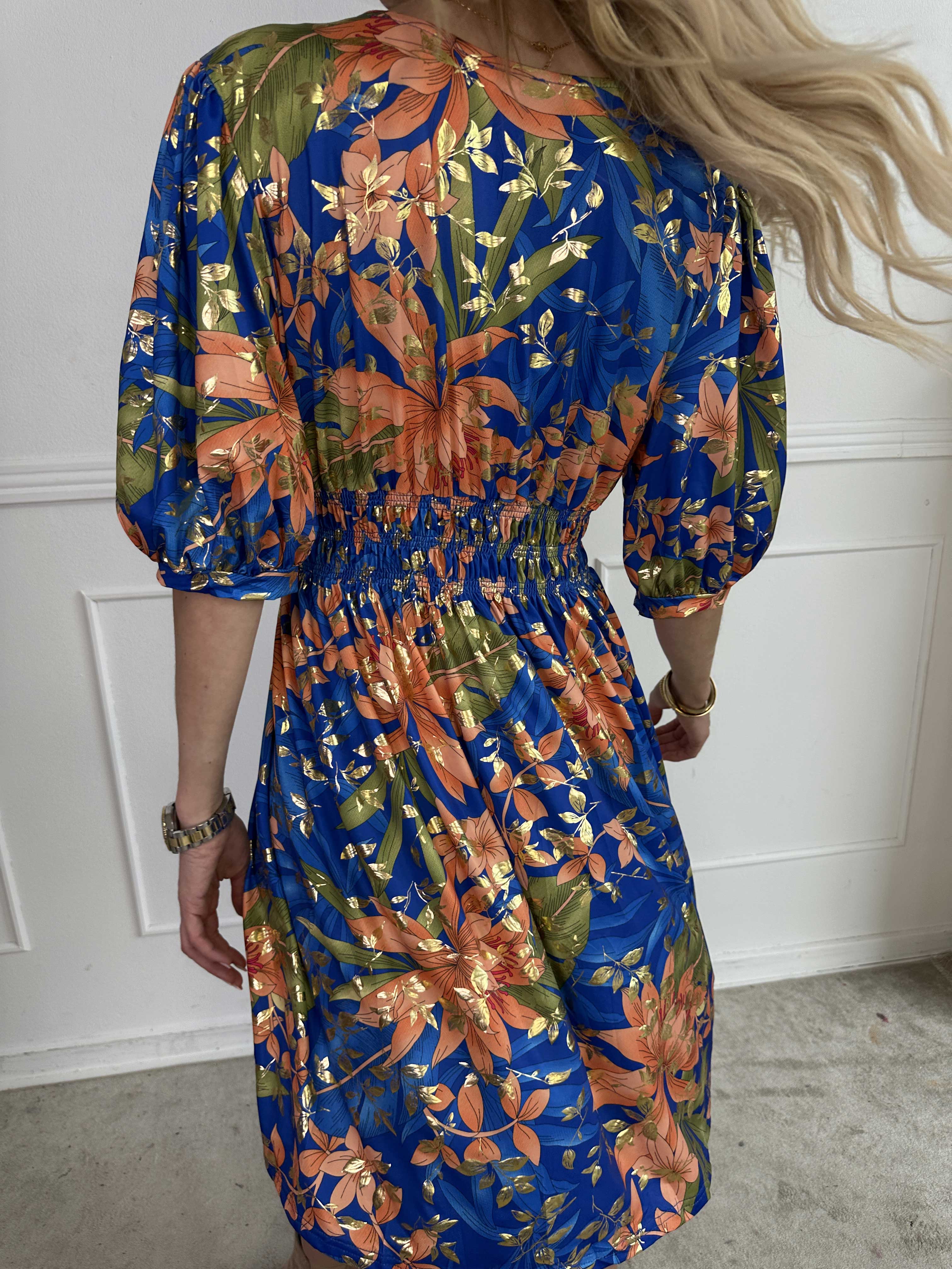 Pamina Leaf Short - Kort elastisk kjole med blad motiver