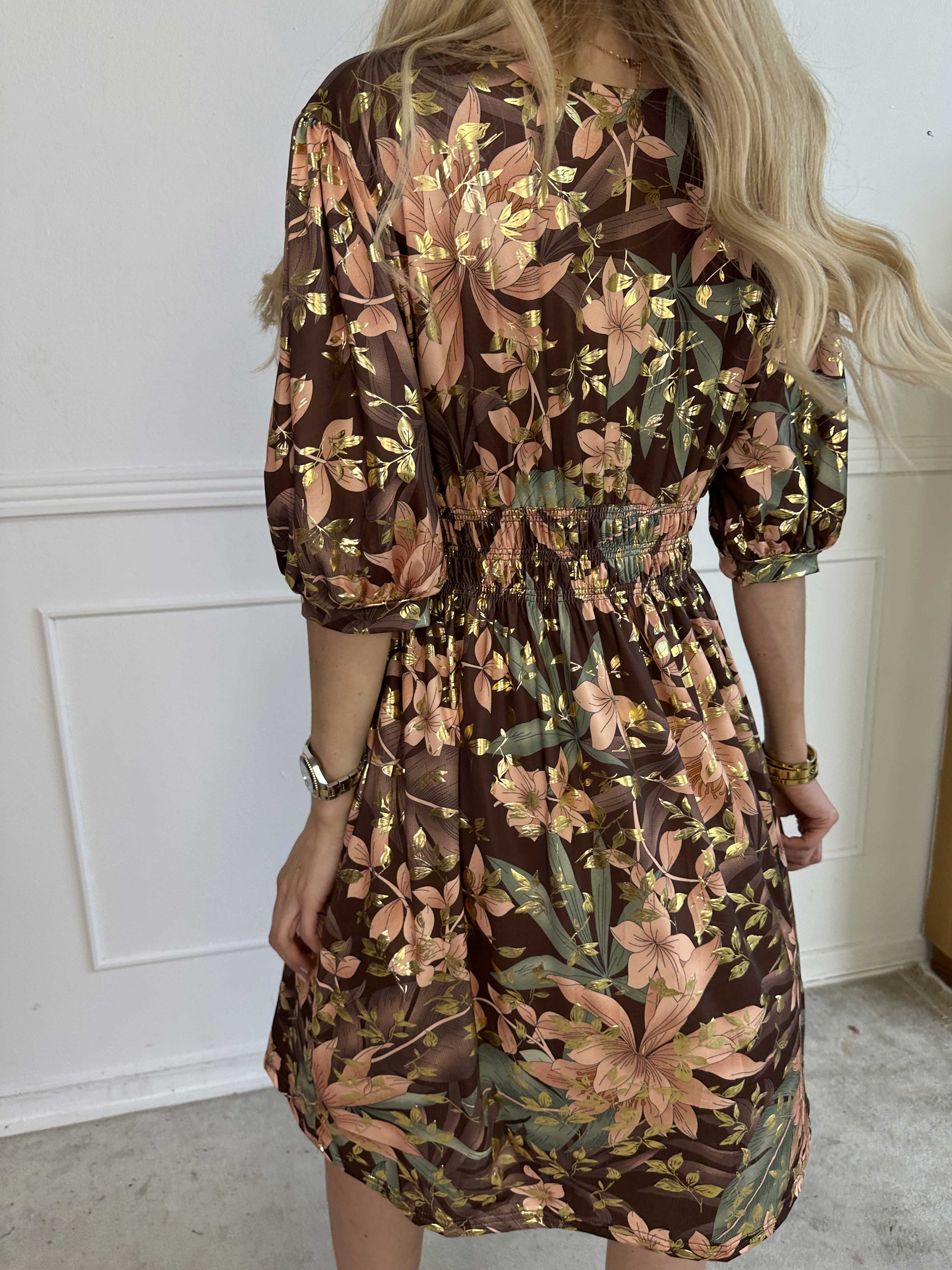 Pamina Leaf Short - Kort elastisk kjole med blad motiver