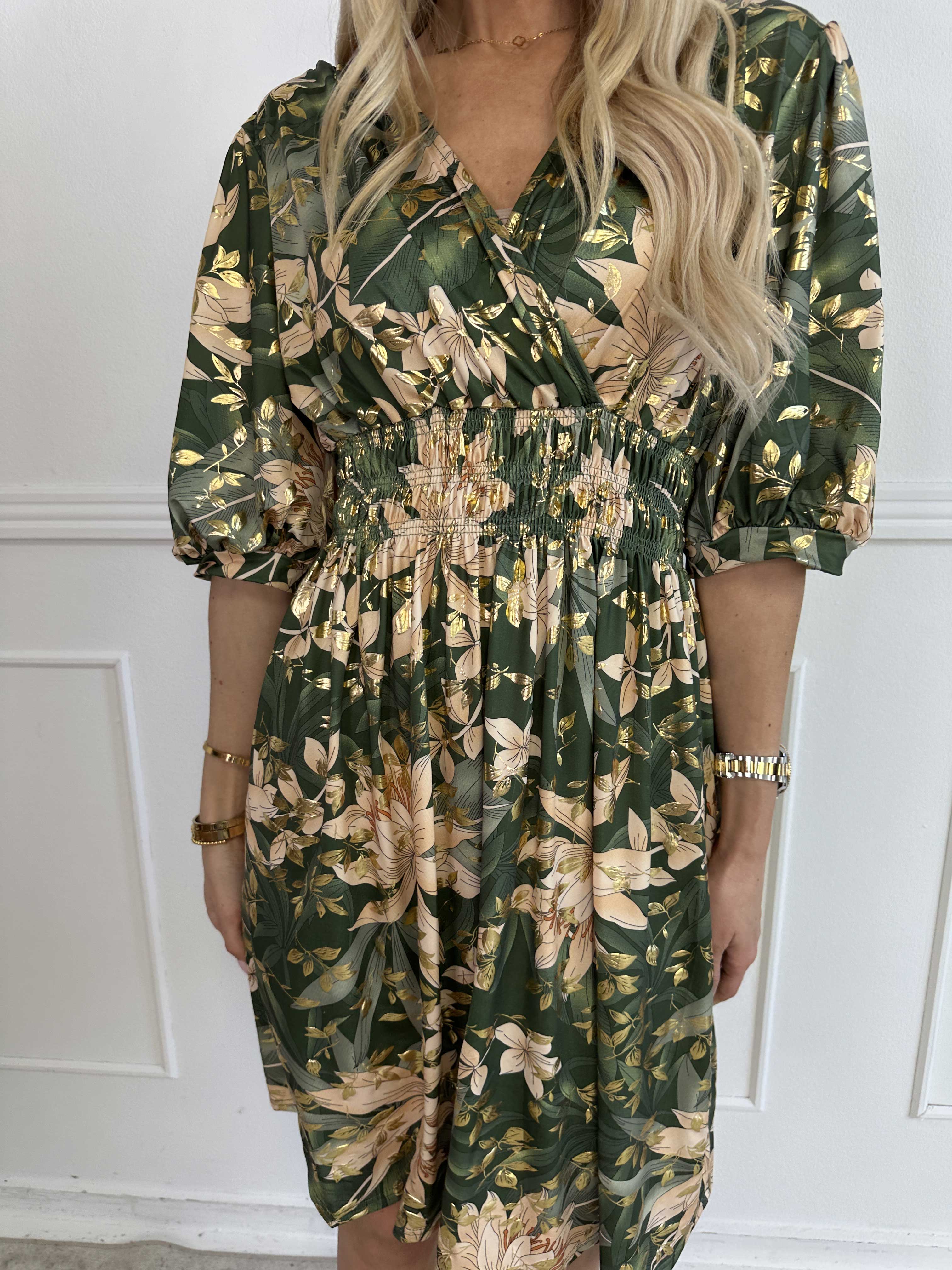 Pamina Leaf Short - Kort elastisk kjole med blad motiver