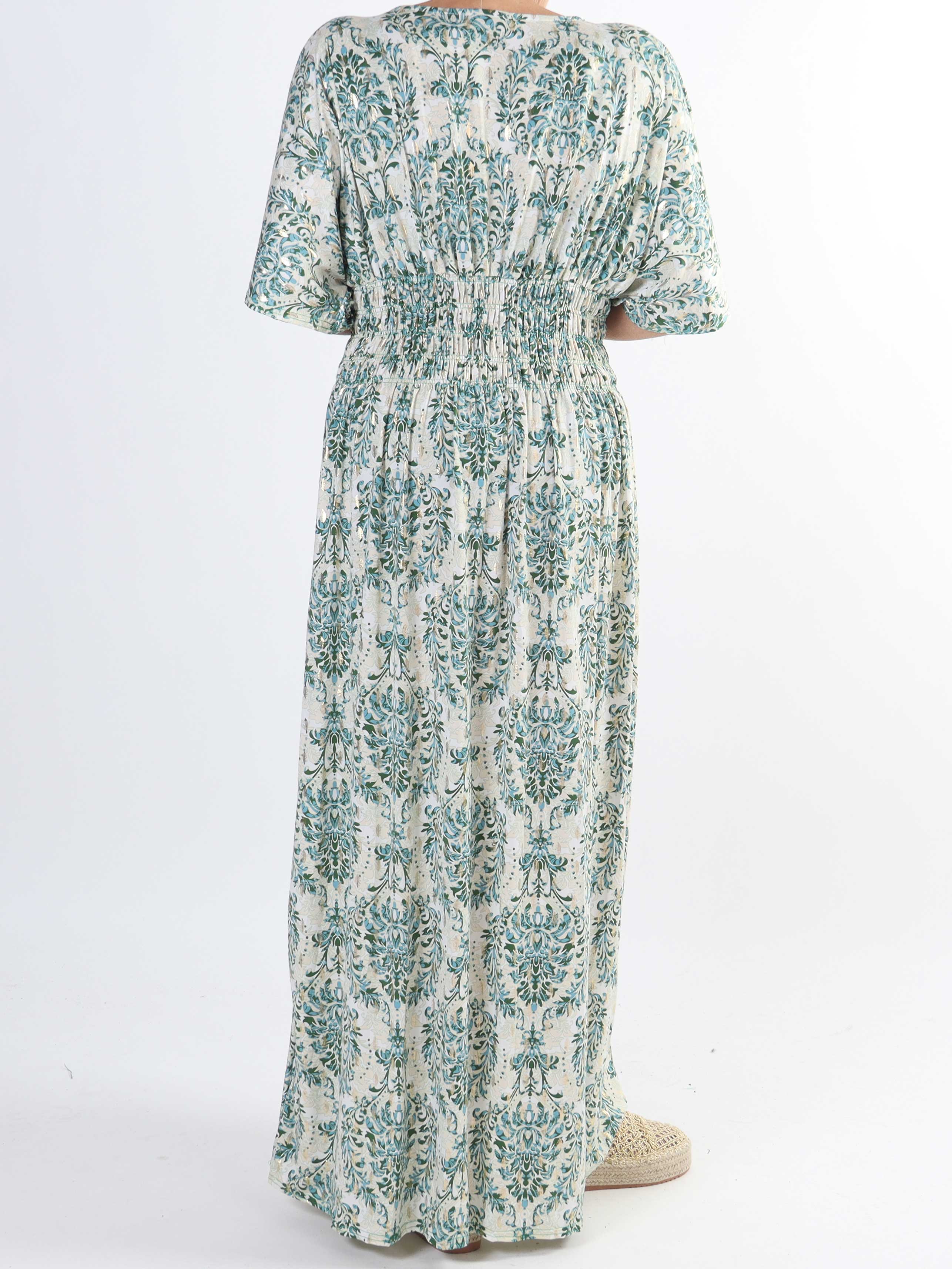 Pams Royal - Lang elastisk plus size kjole i krølfrit stof