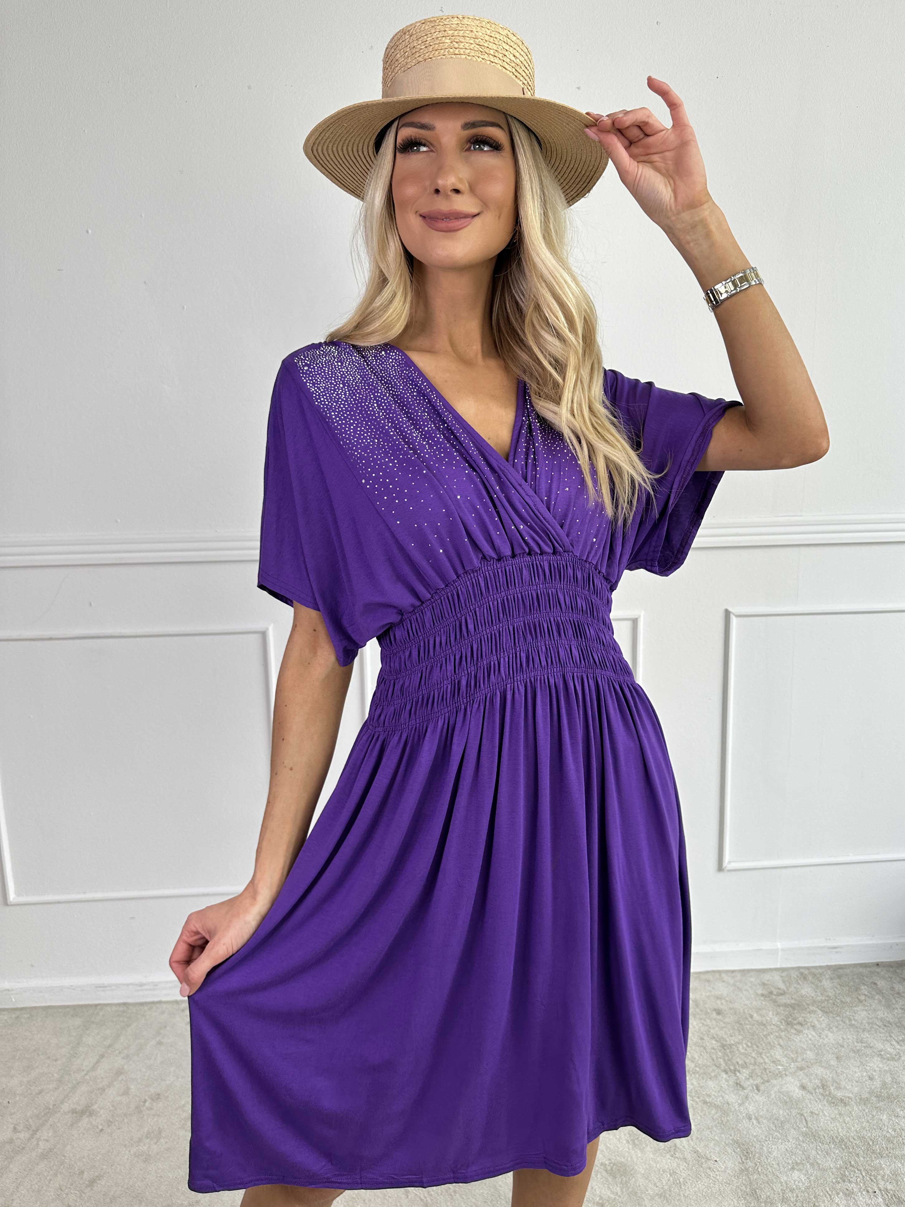 Pams Sparkle Viscose Short - Kjole i viskose med similisten