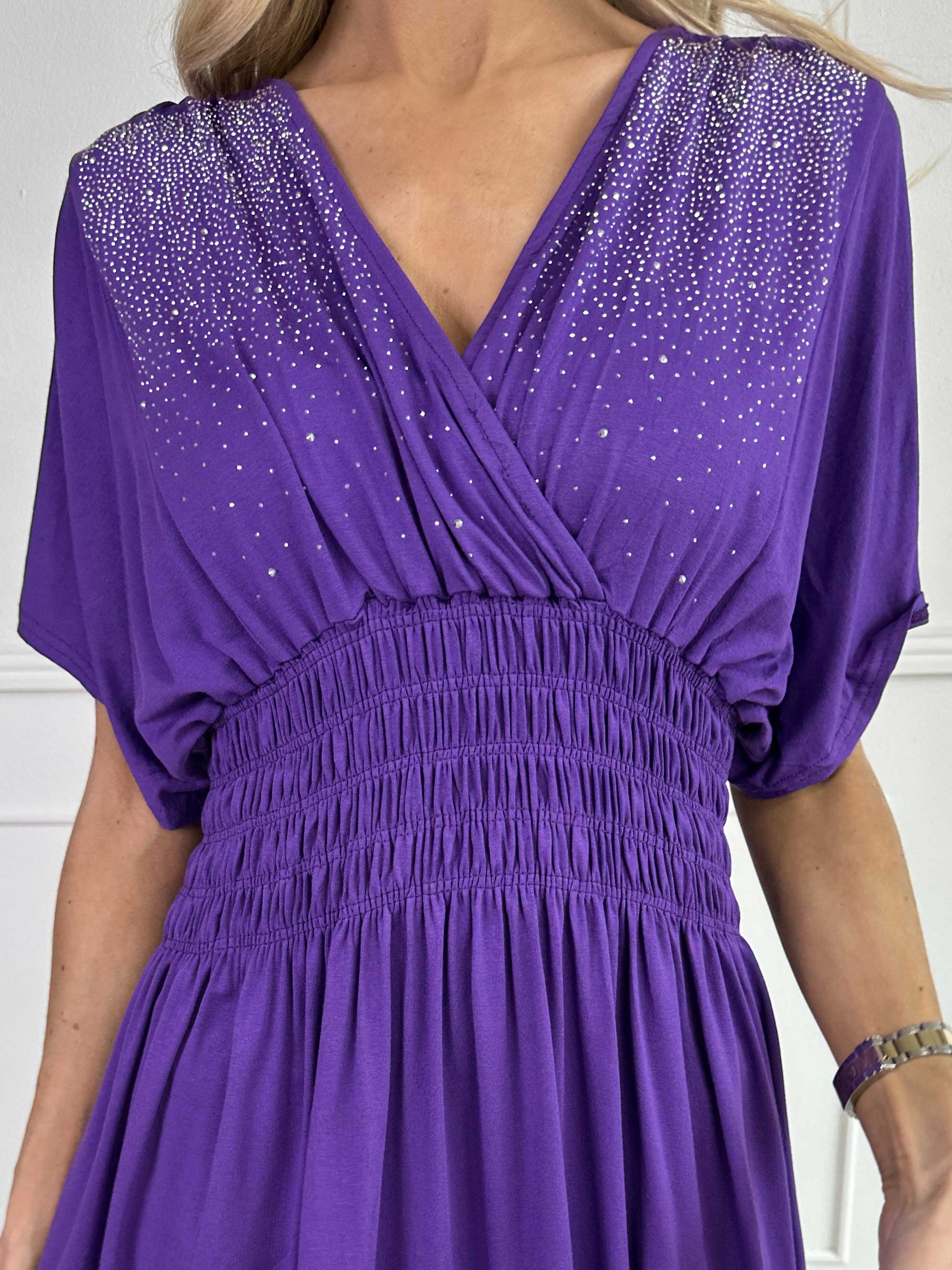 Pams Sparkle Viscose Short - Kjole i viskose med similisten