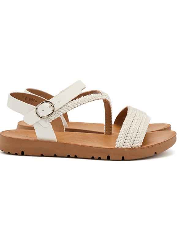 Patty - Sandaler med flettet remme og sølv spænde