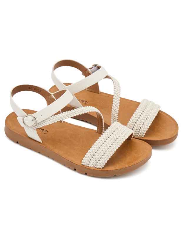 Patty - Sandaler med flettet remme og sølv spænde