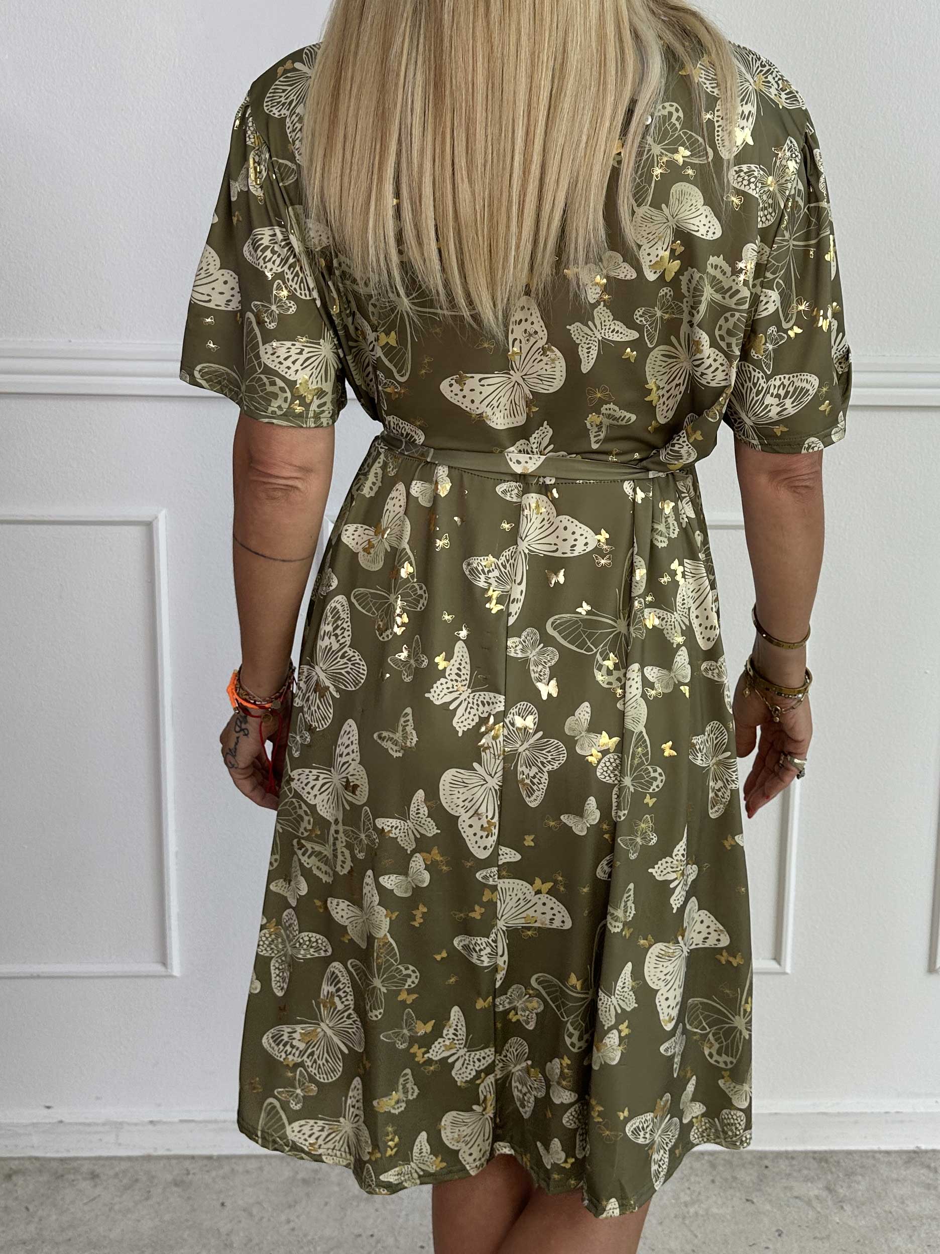 Sansa Butterfly Short - Elastisk kjole med sommerfugleprint
