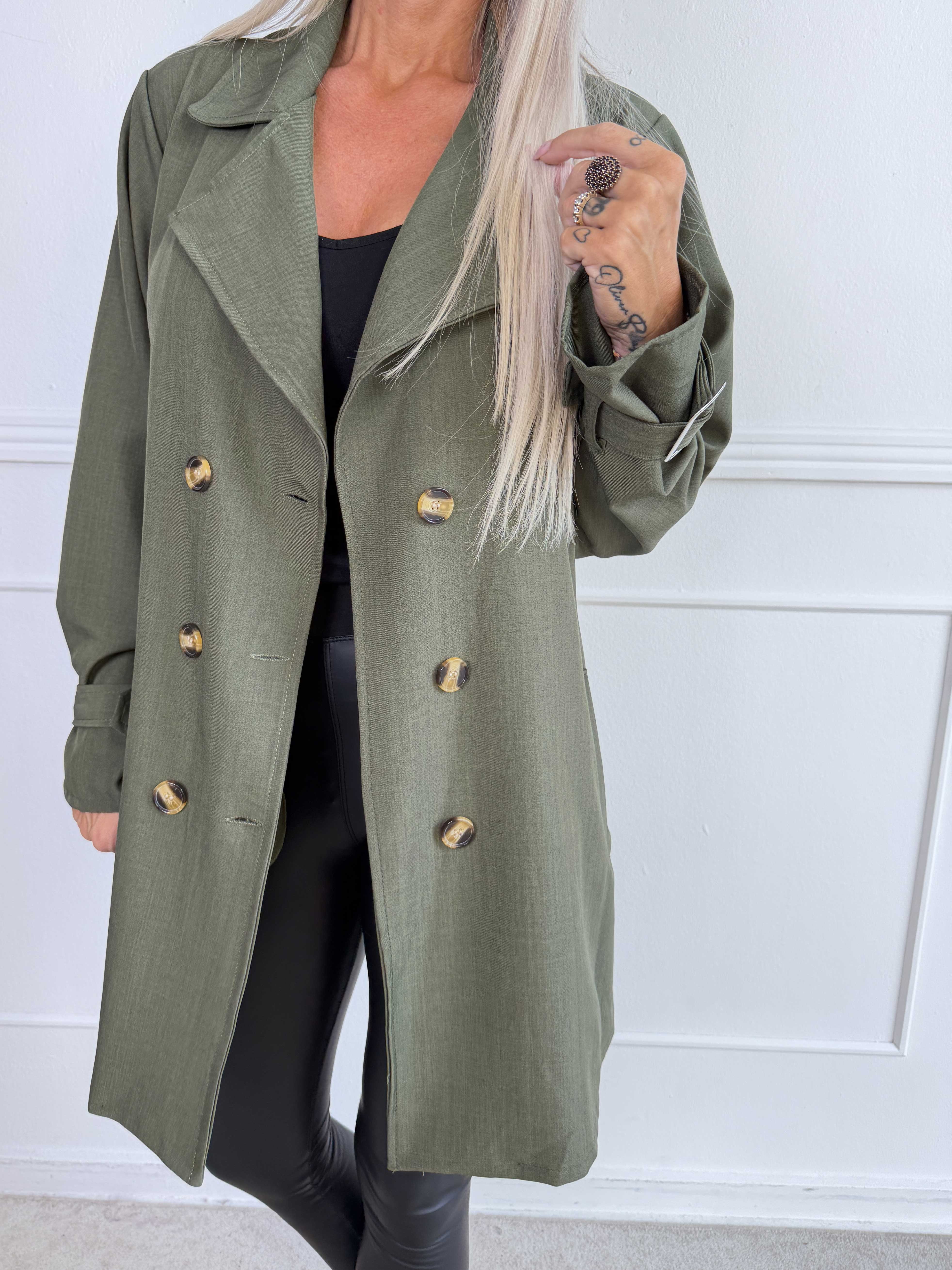 Sharpay Short 2.0 - Kort let trenchcoat med bindebånd