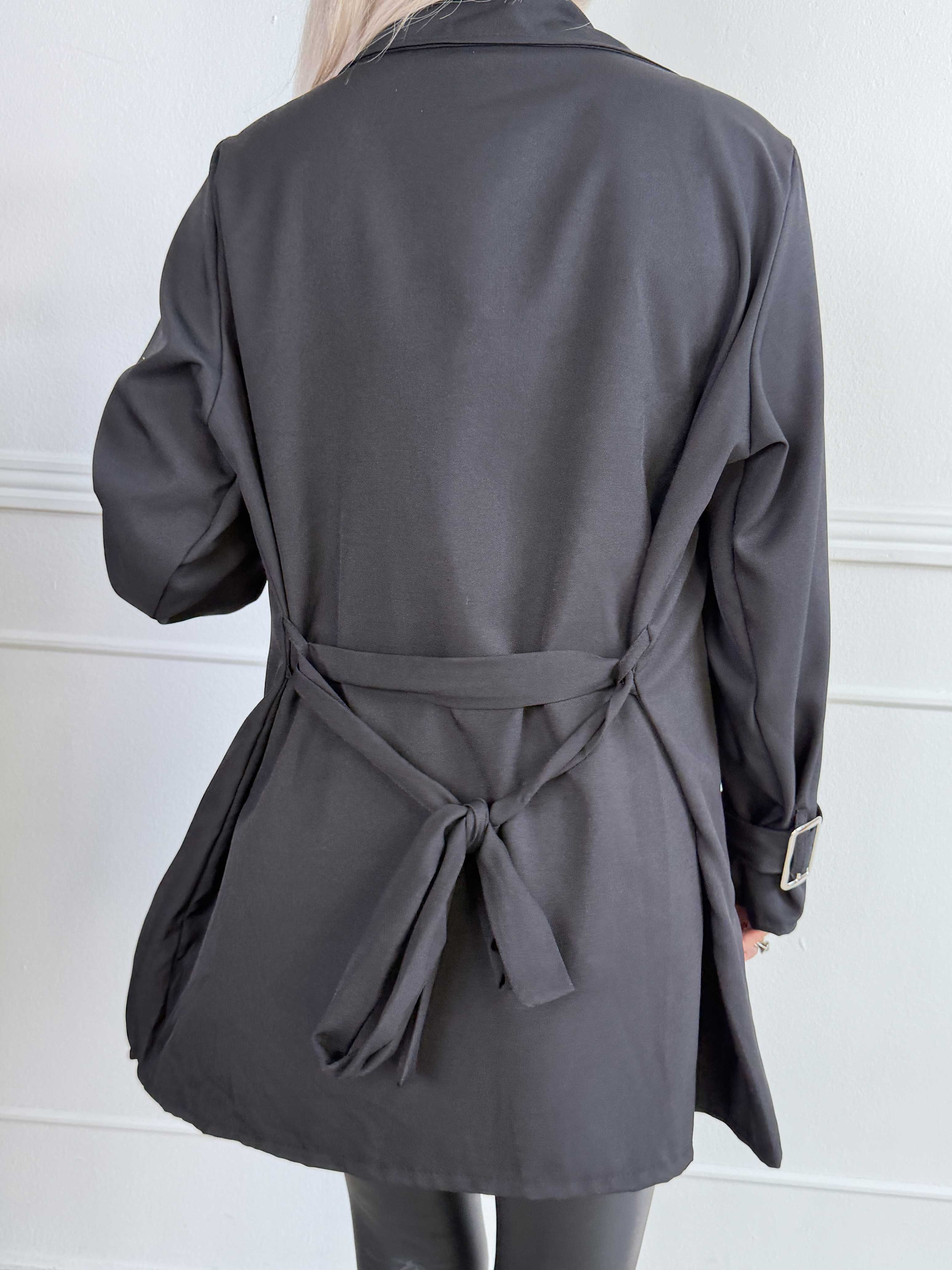 Sharpay Short 2.0 - Kort let trenchcoat med bindebånd