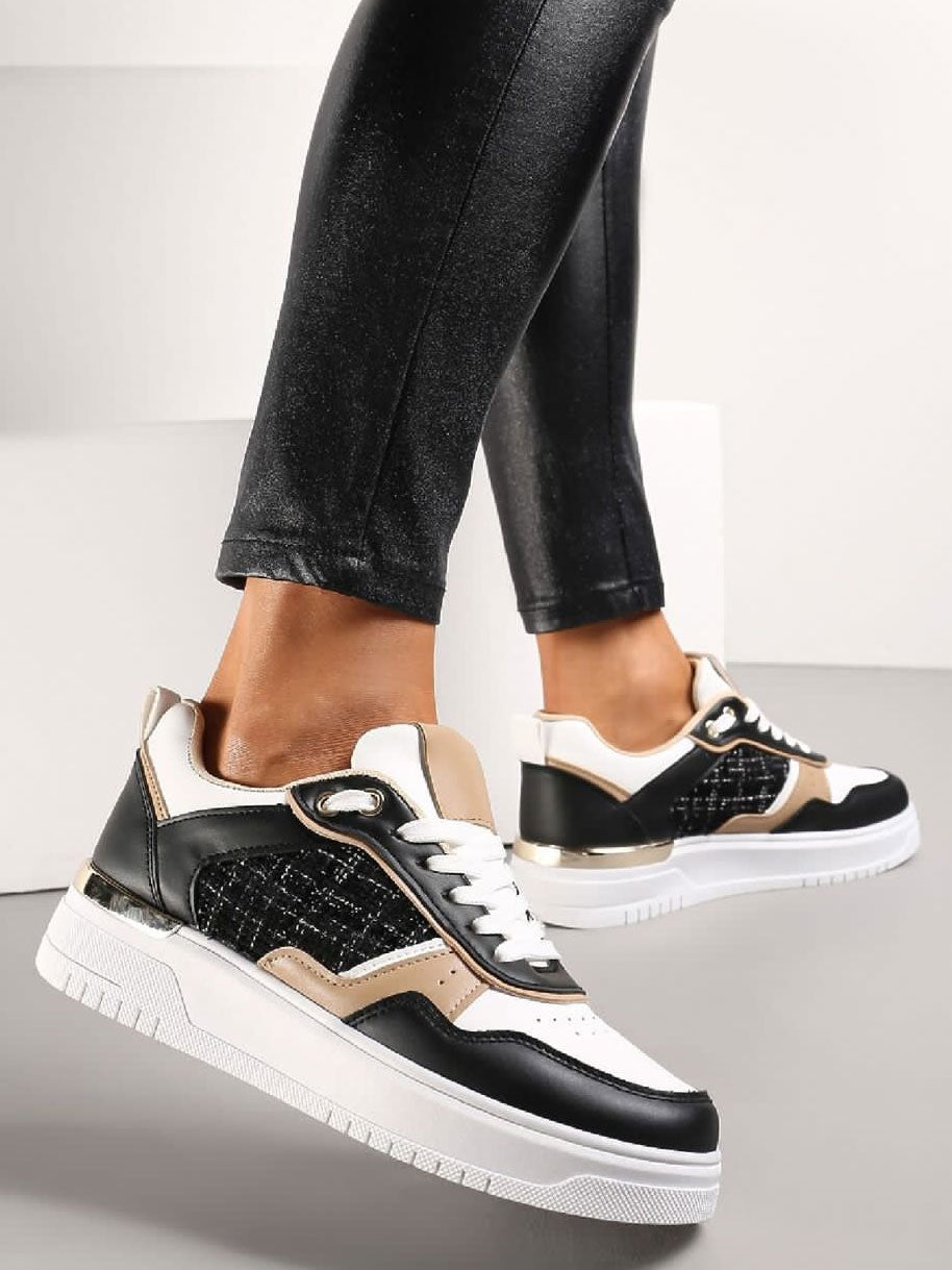 Nana - Fede sneakers med tweedlook stof