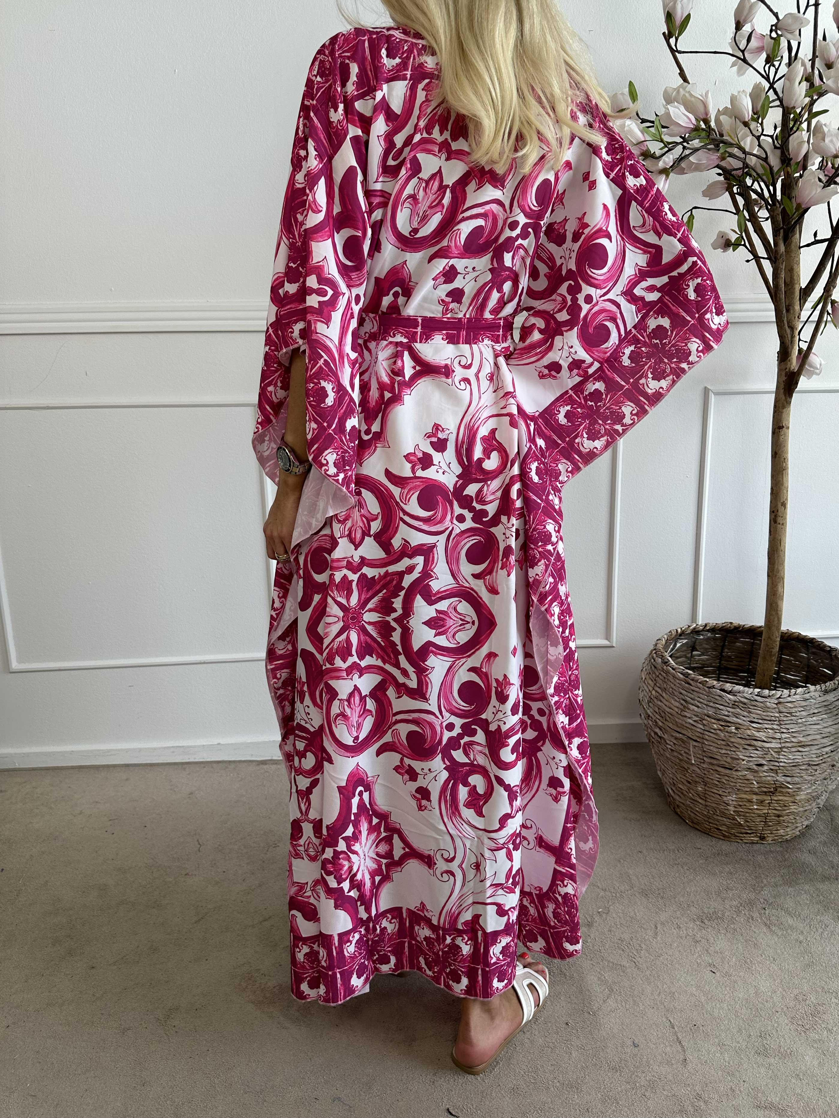 Suna - Lang tunikakjole med smukt mønster