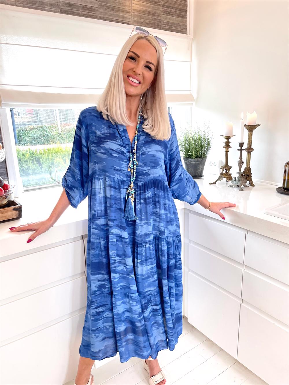 Amal pattern - Skjortekjole i farvet nuancer