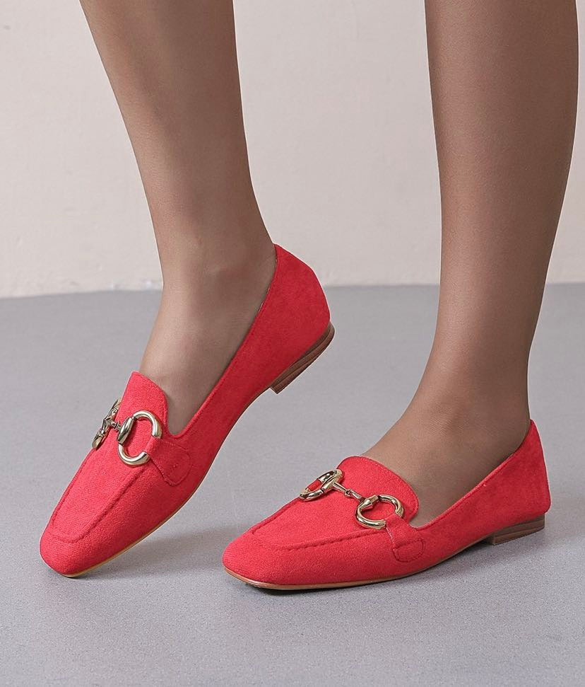 Rosaria - Fine mokkasiner med guld bidsel