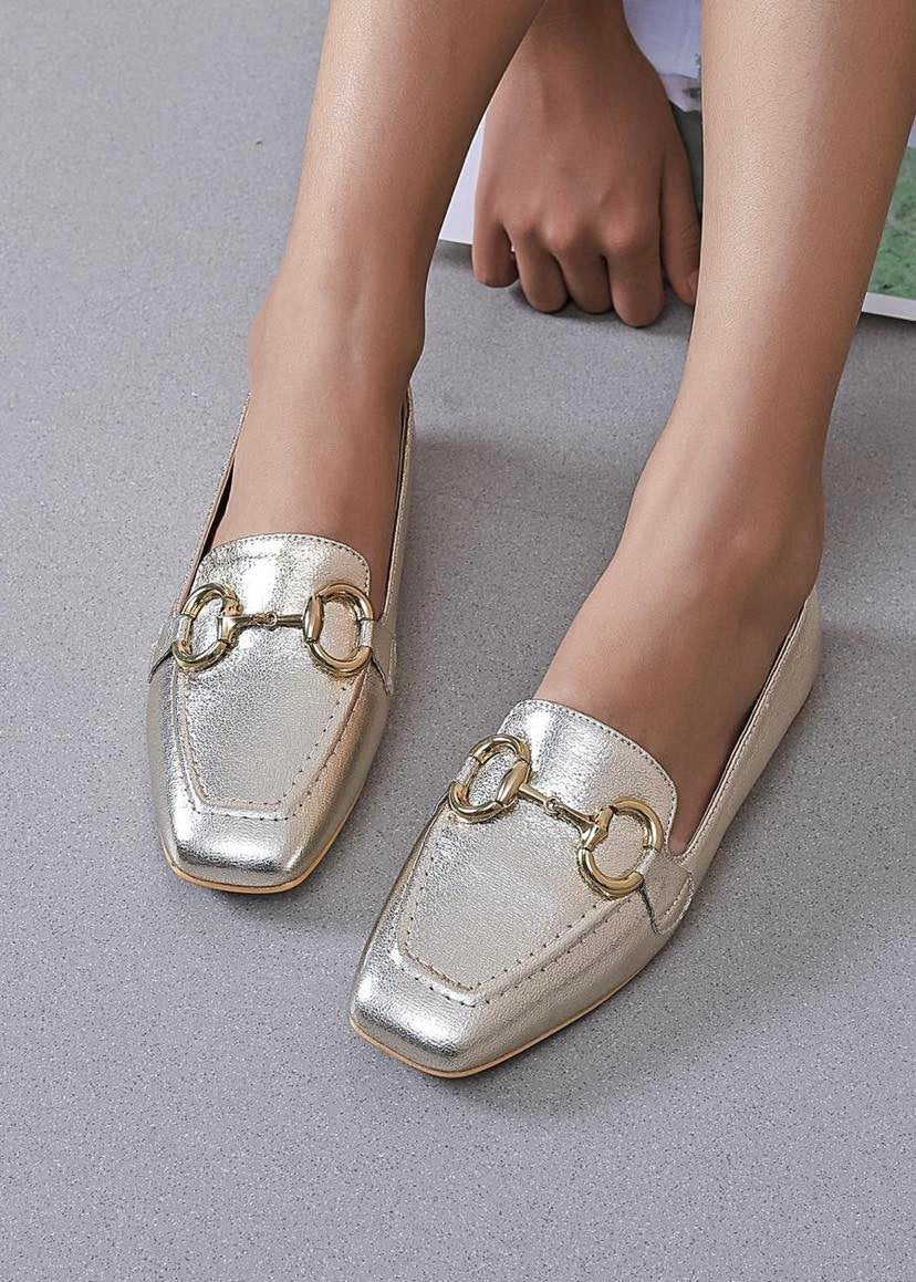 Rosaria - Fine mokkasiner med guld bidsel