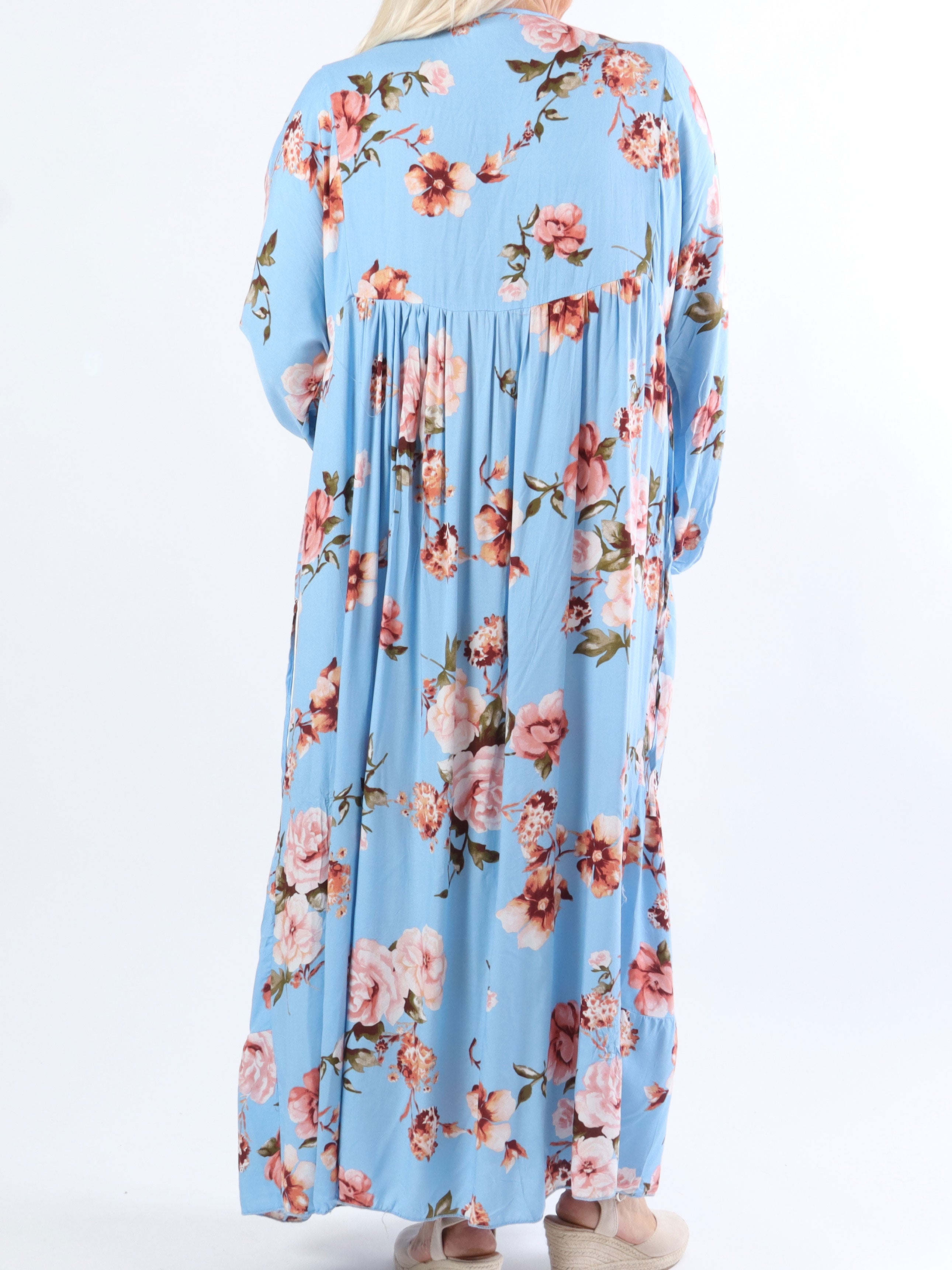 Adelaida Flower - Plus size kjole med musling og frynse detaljer