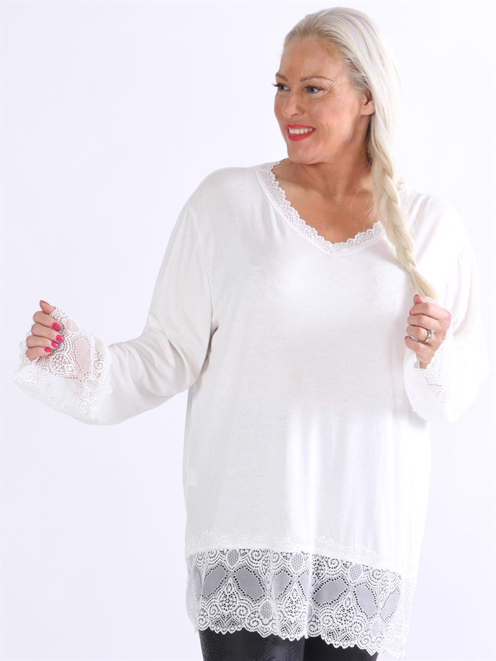 Aggi - Bluse med blonde