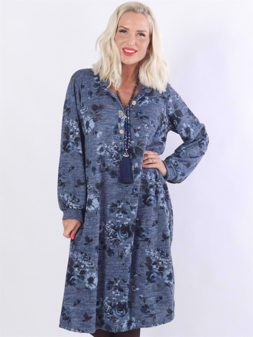 Agnes - Blød kjole med blomstermotiver