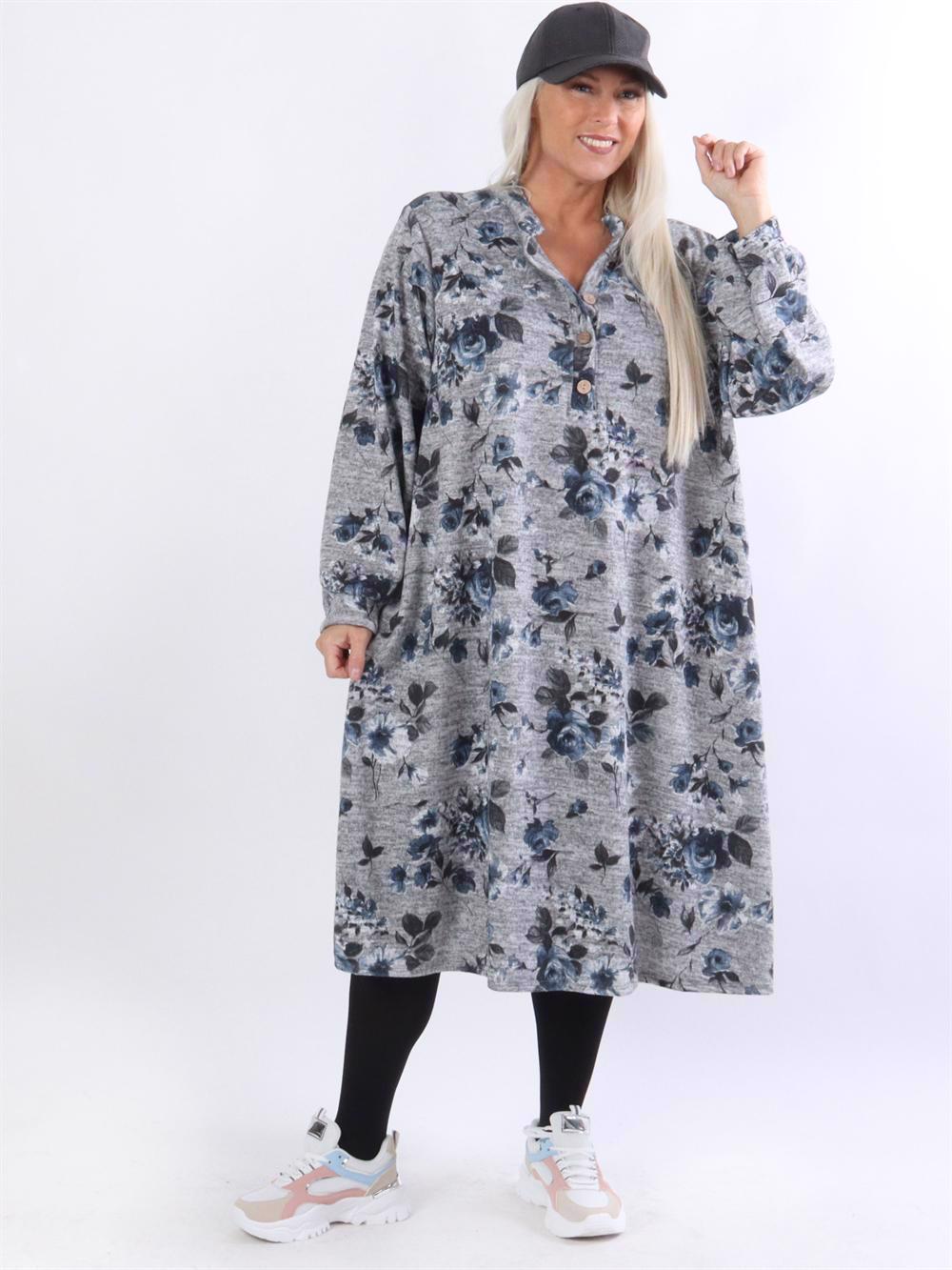 Agnes - Blød kjole med blomstermotiver