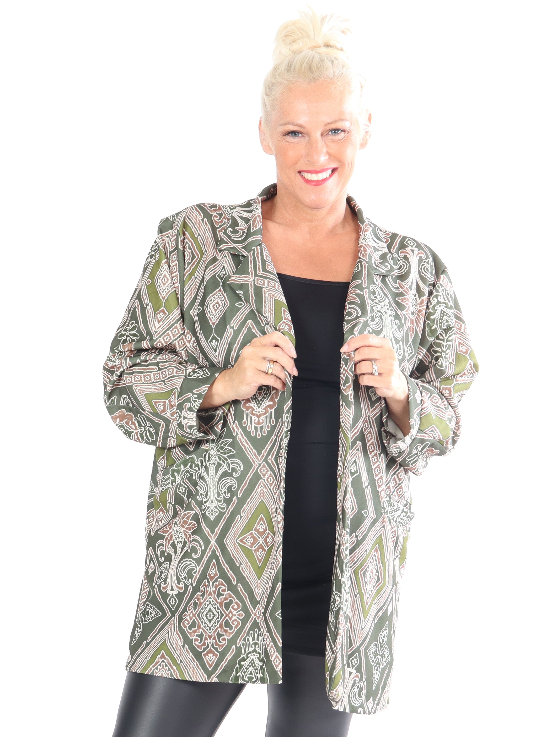 Alberte Pattern - Plus size mønstret blazer