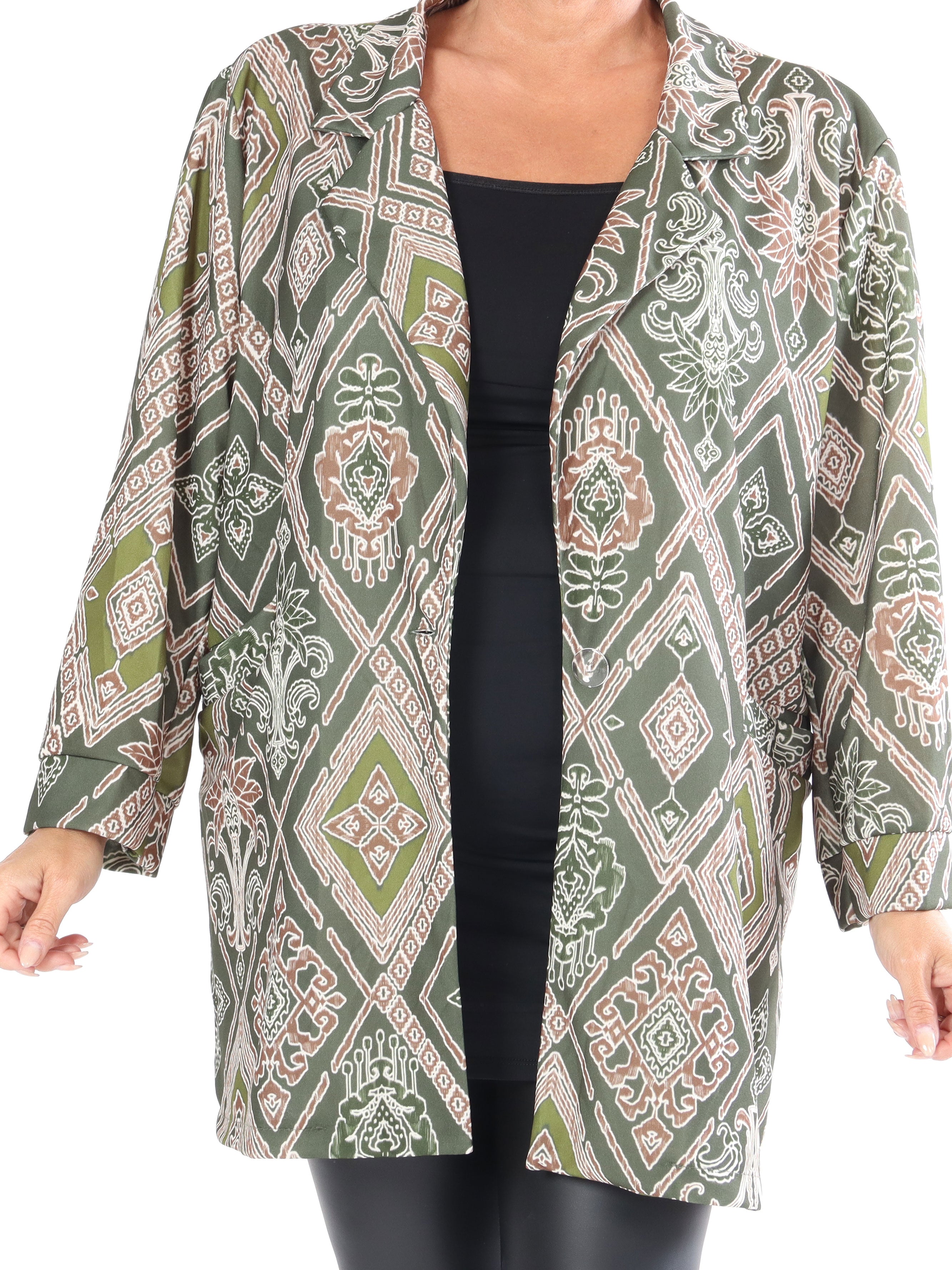 Alberte Pattern - Plus size mønstret blazer