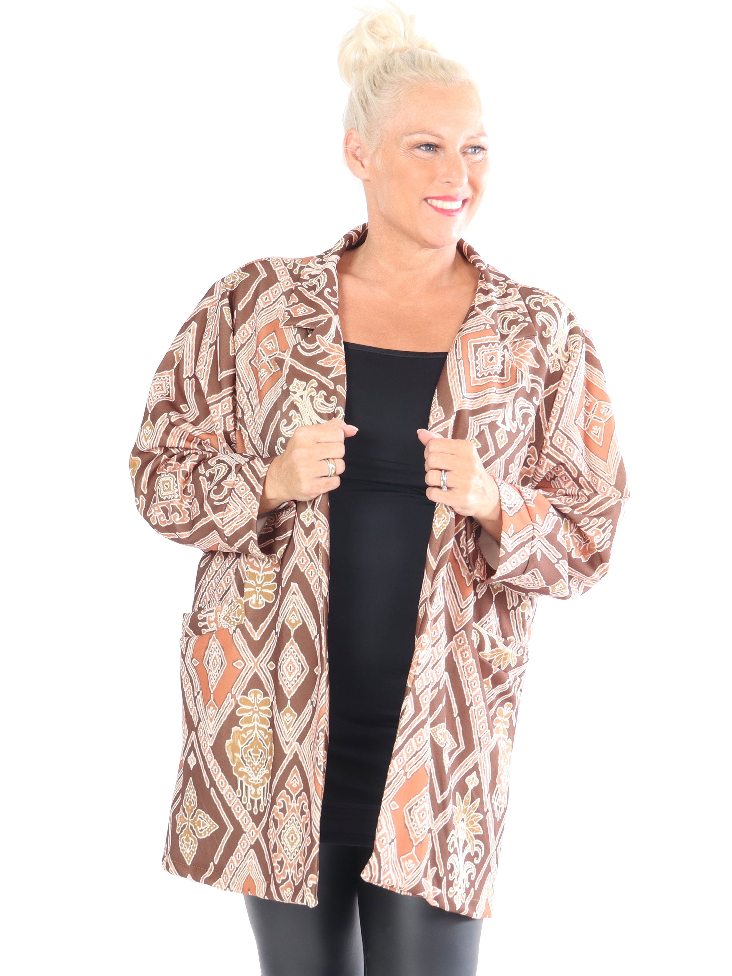 Alberte Pattern - Plus size mønstret blazer
