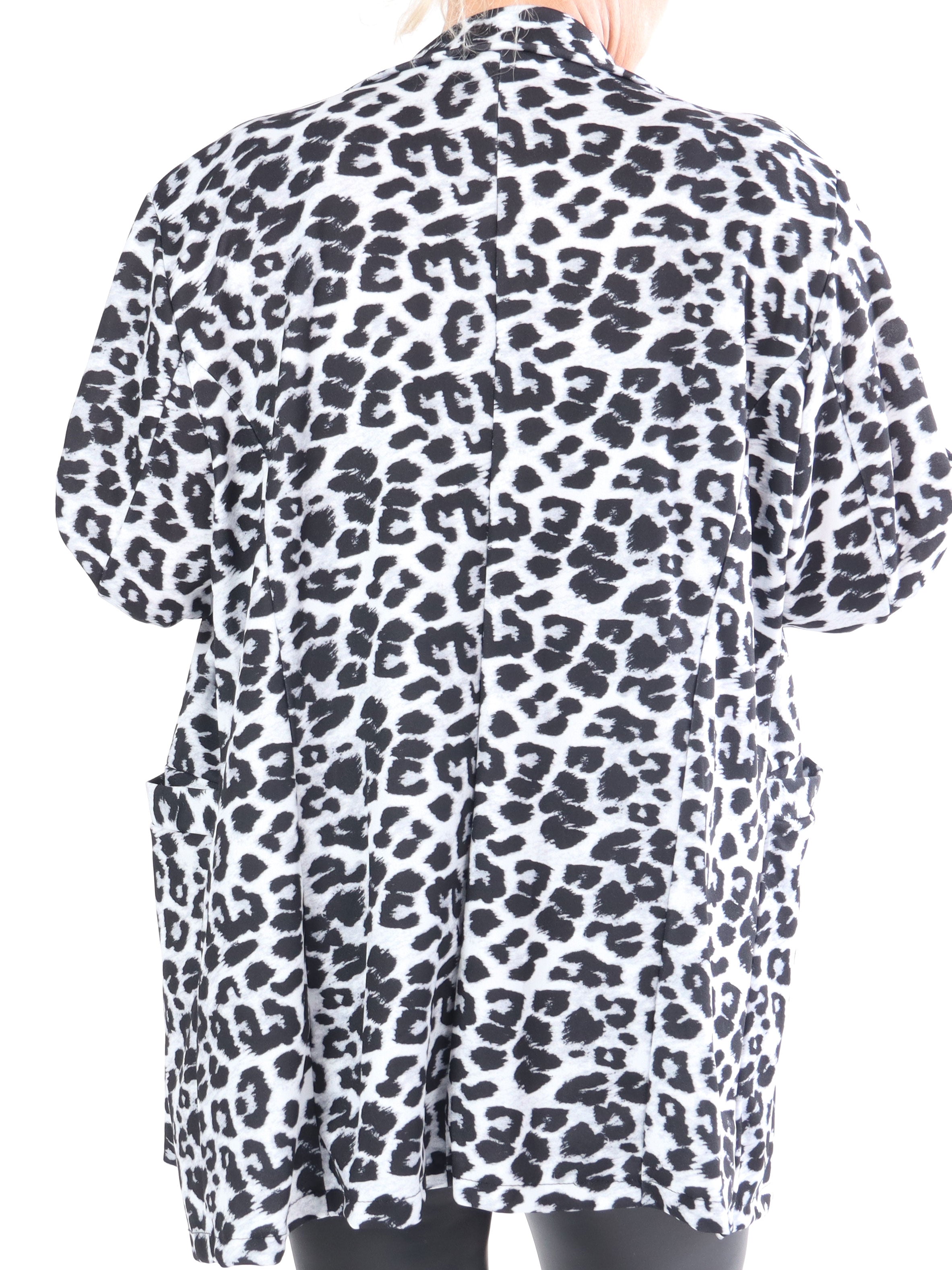 Alberte Leo - Plus size blazer i leopardprint