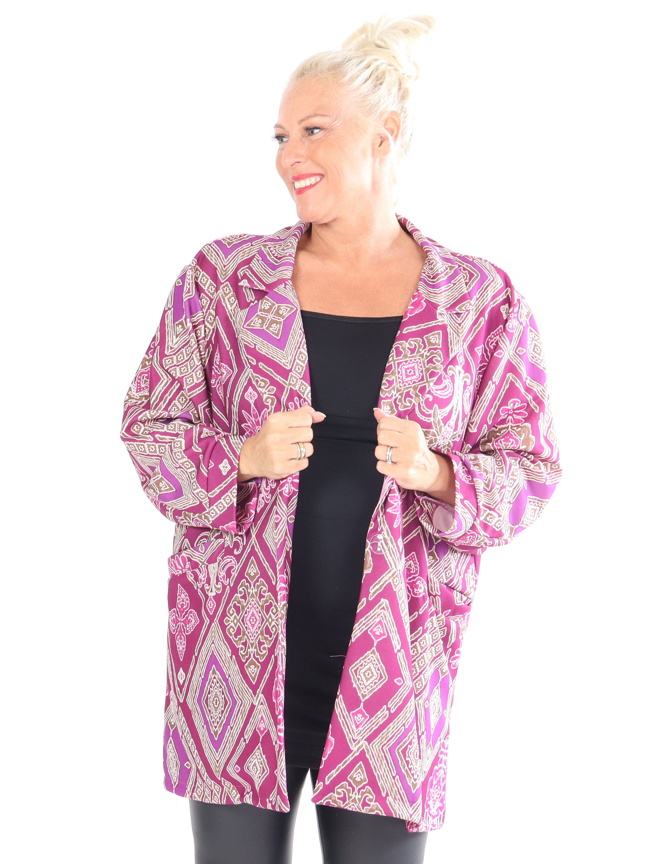 Alberte Pattern - Plus size mønstret blazer