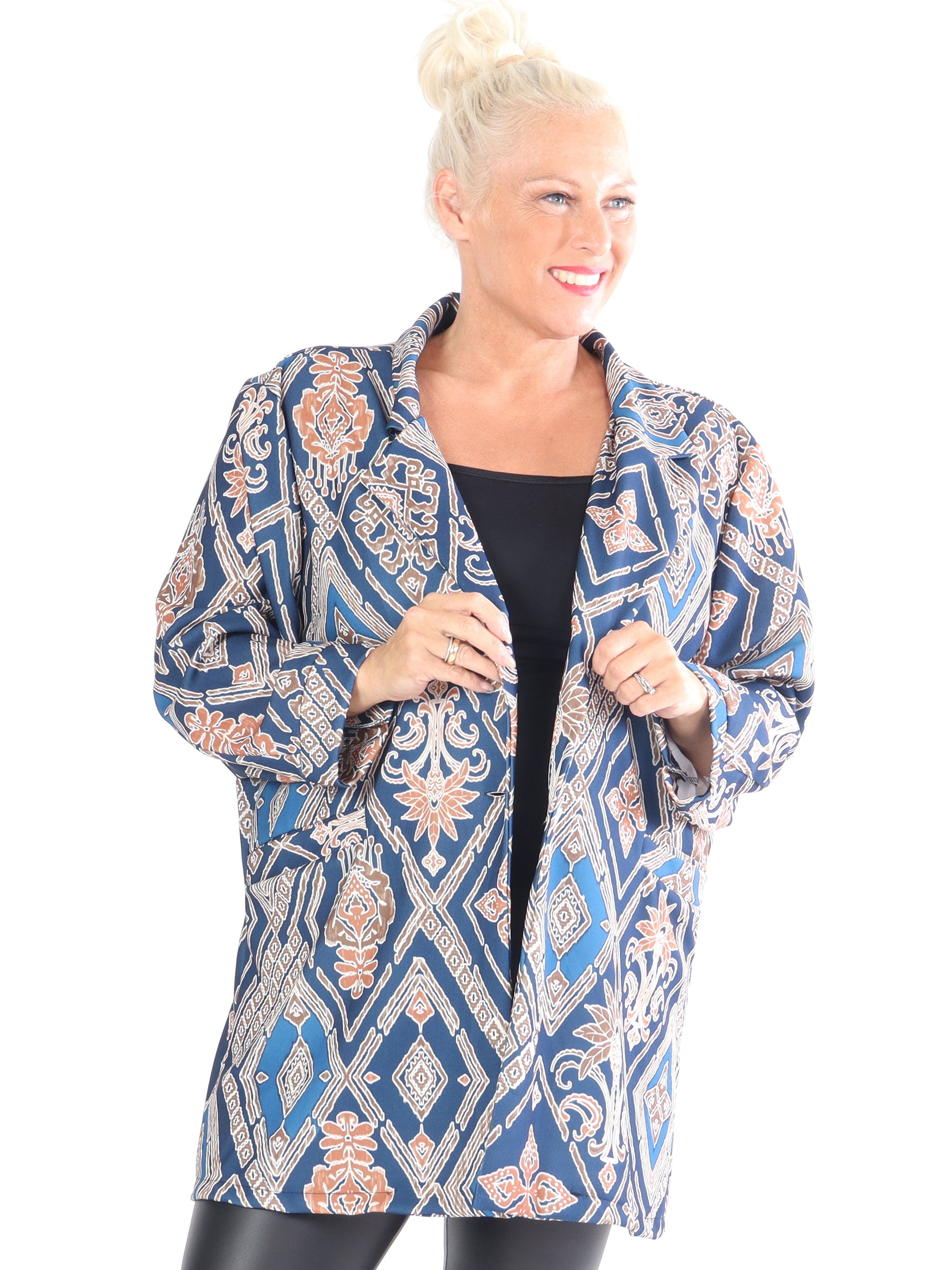 Alberte Pattern - Plus size mønstret blazer