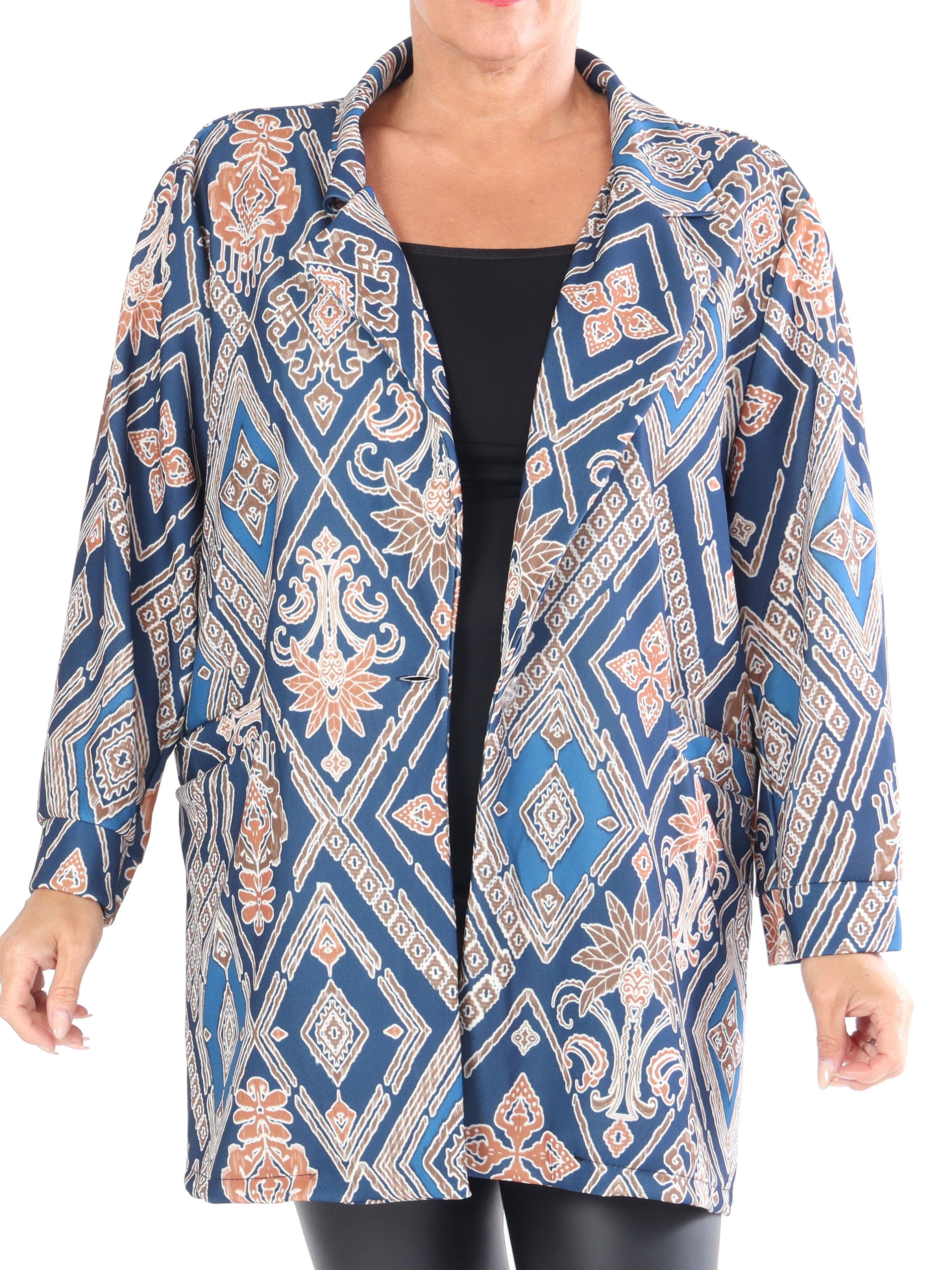 Alberte Pattern - Plus size mønstret blazer
