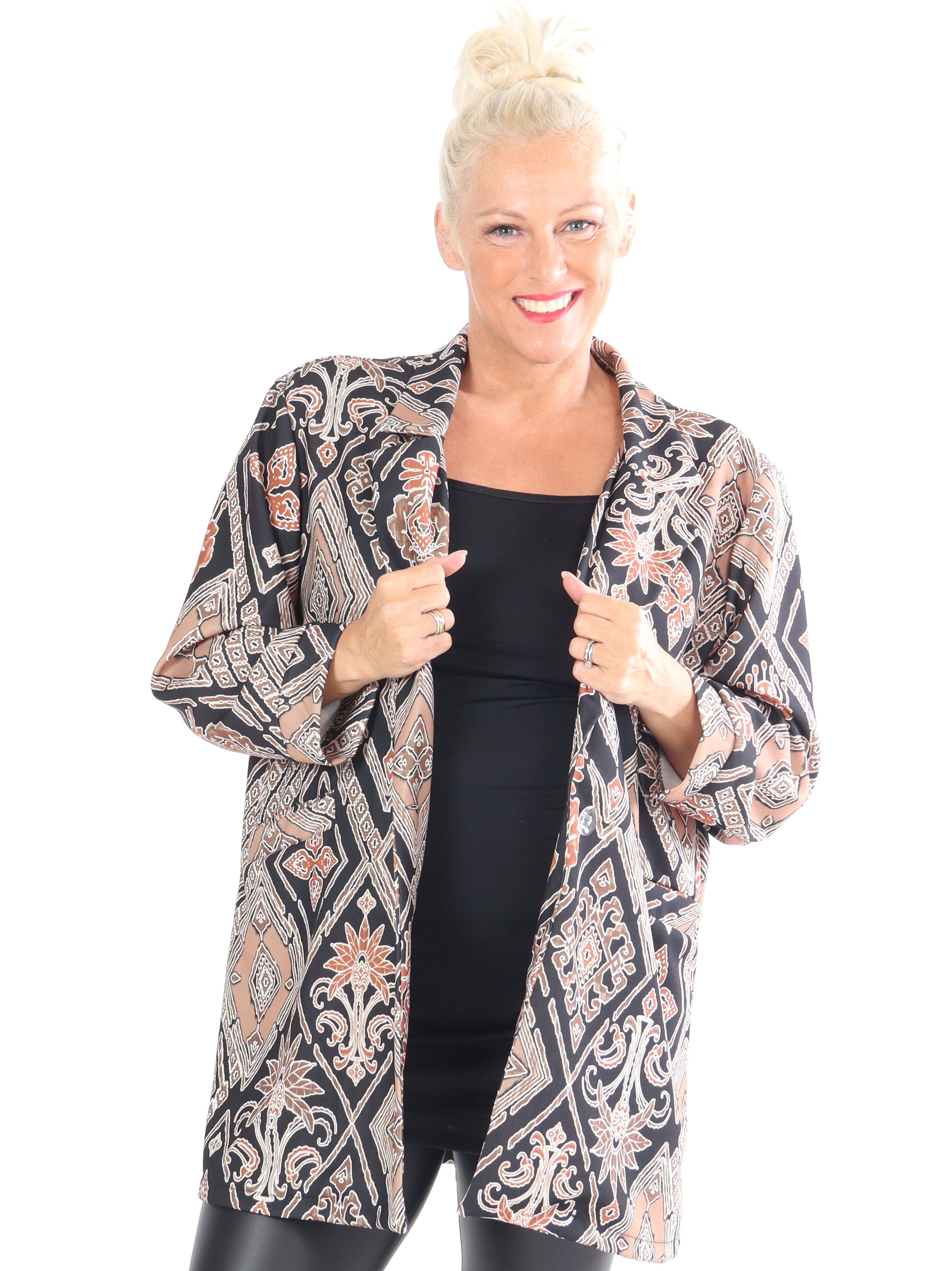 Alberte Pattern - Plus size mønstret blazer