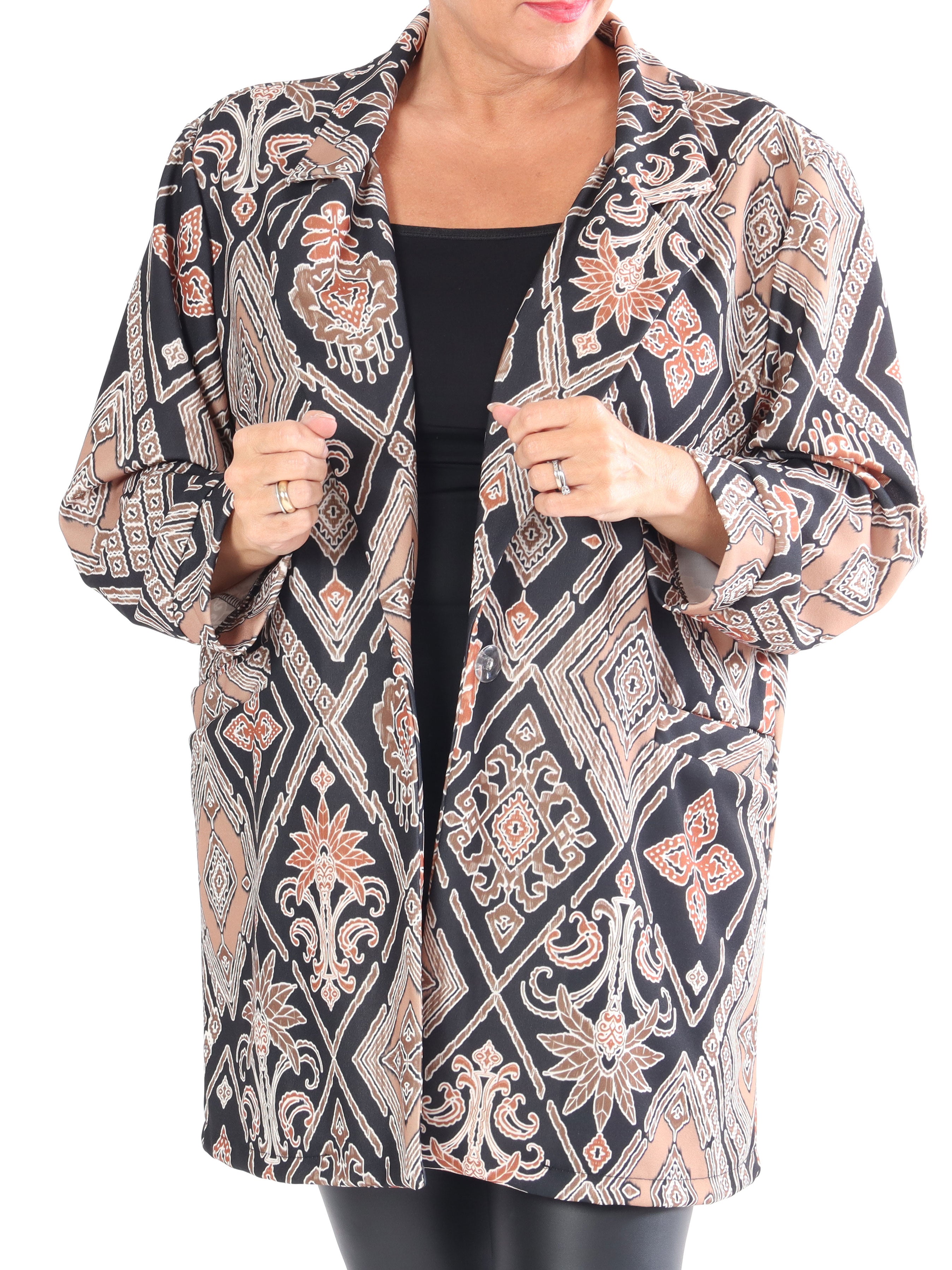 Alberte Pattern - Plus size mønstret blazer