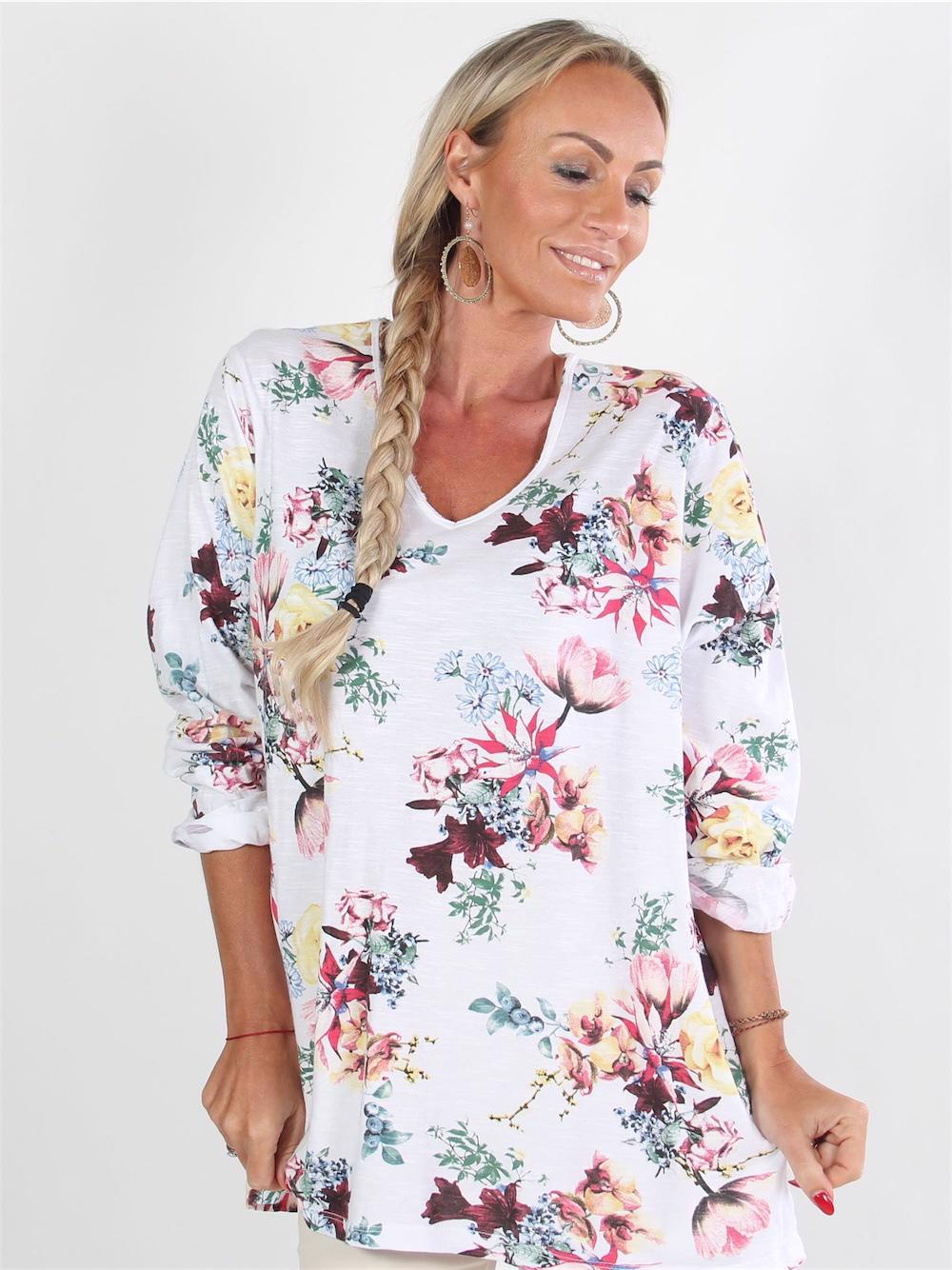 Alessandro - Pink bluse med blomster motiv