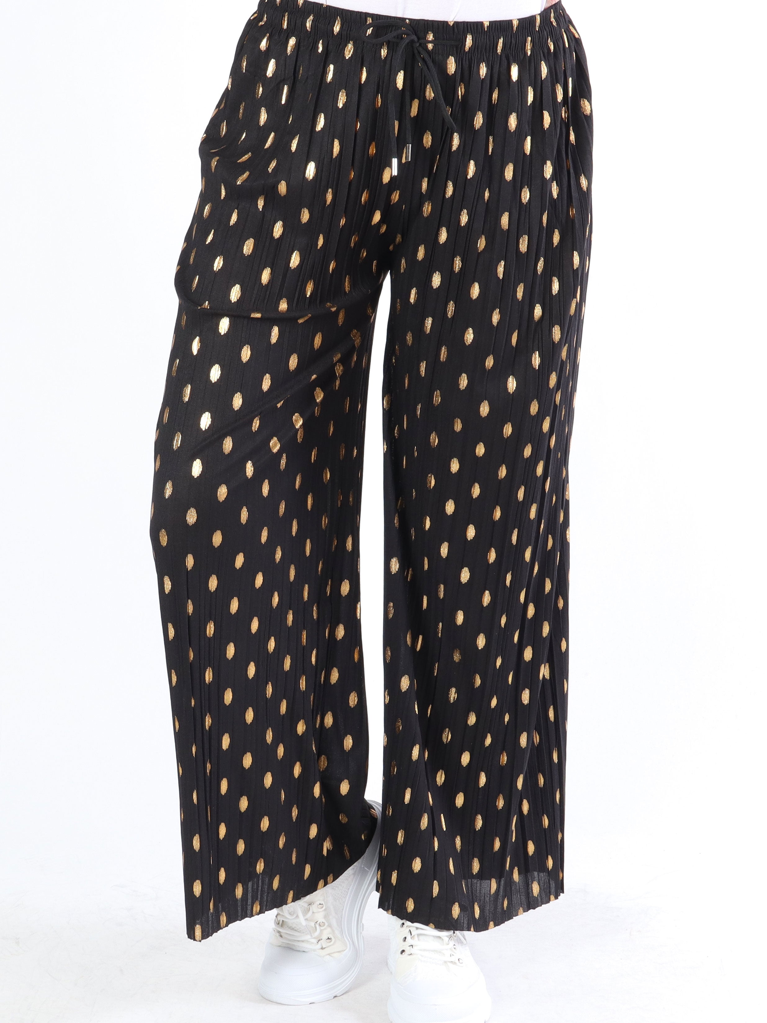 Aleta - Plisserede løse bukser med prikker