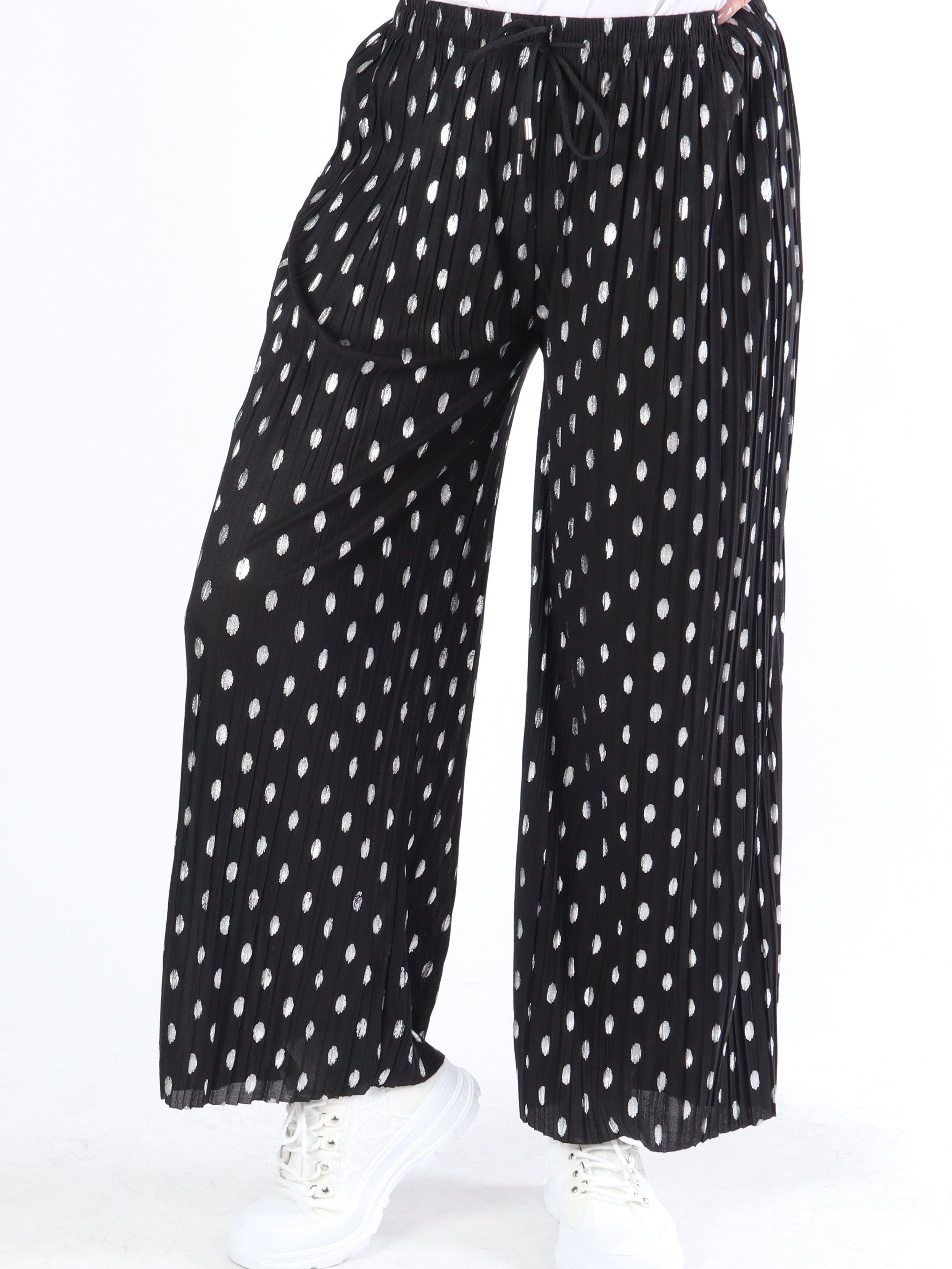 Aleta - Plisserede løse bukser med prikker