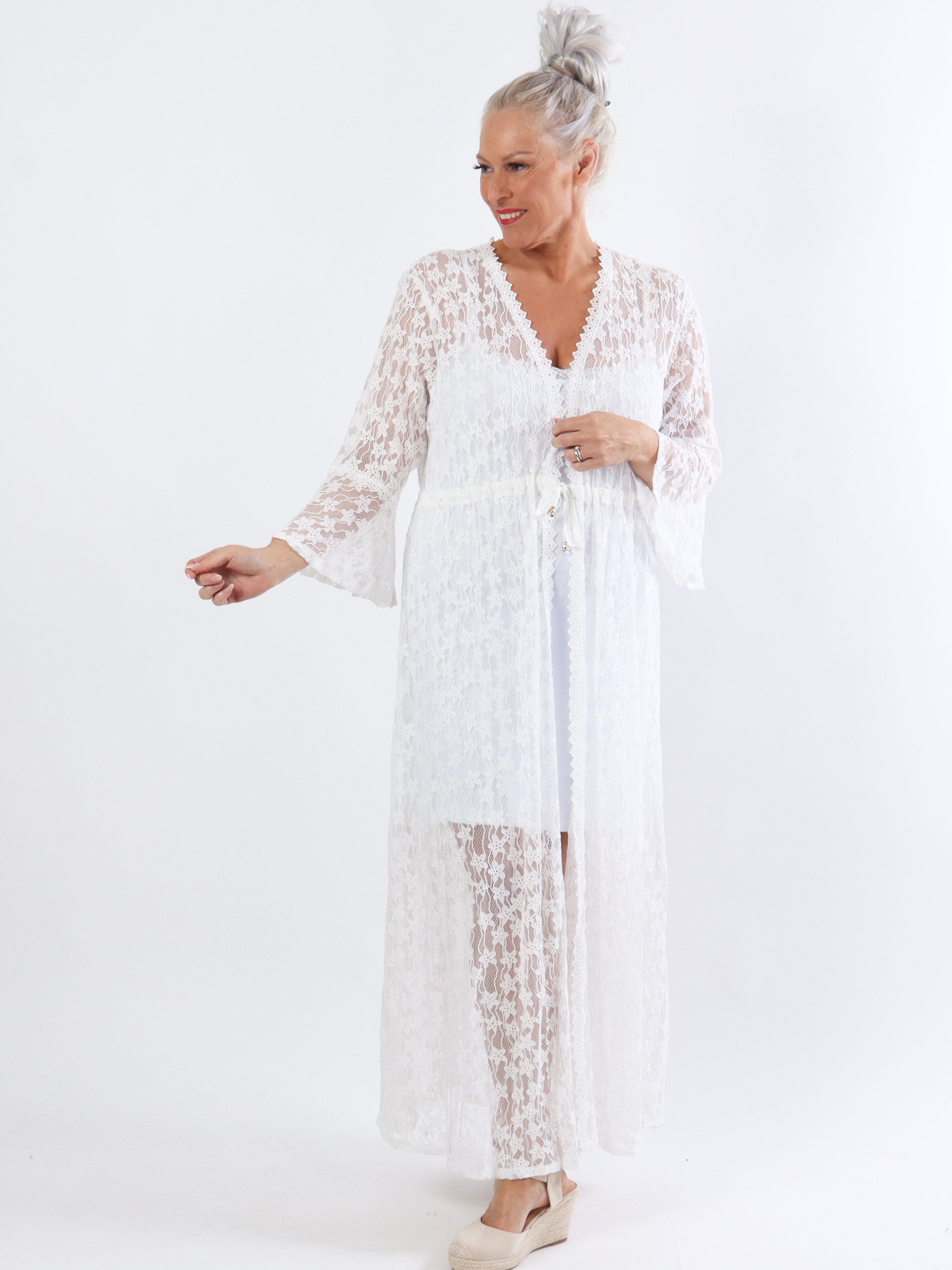 Aleyan - Lang plus size blonde kimono