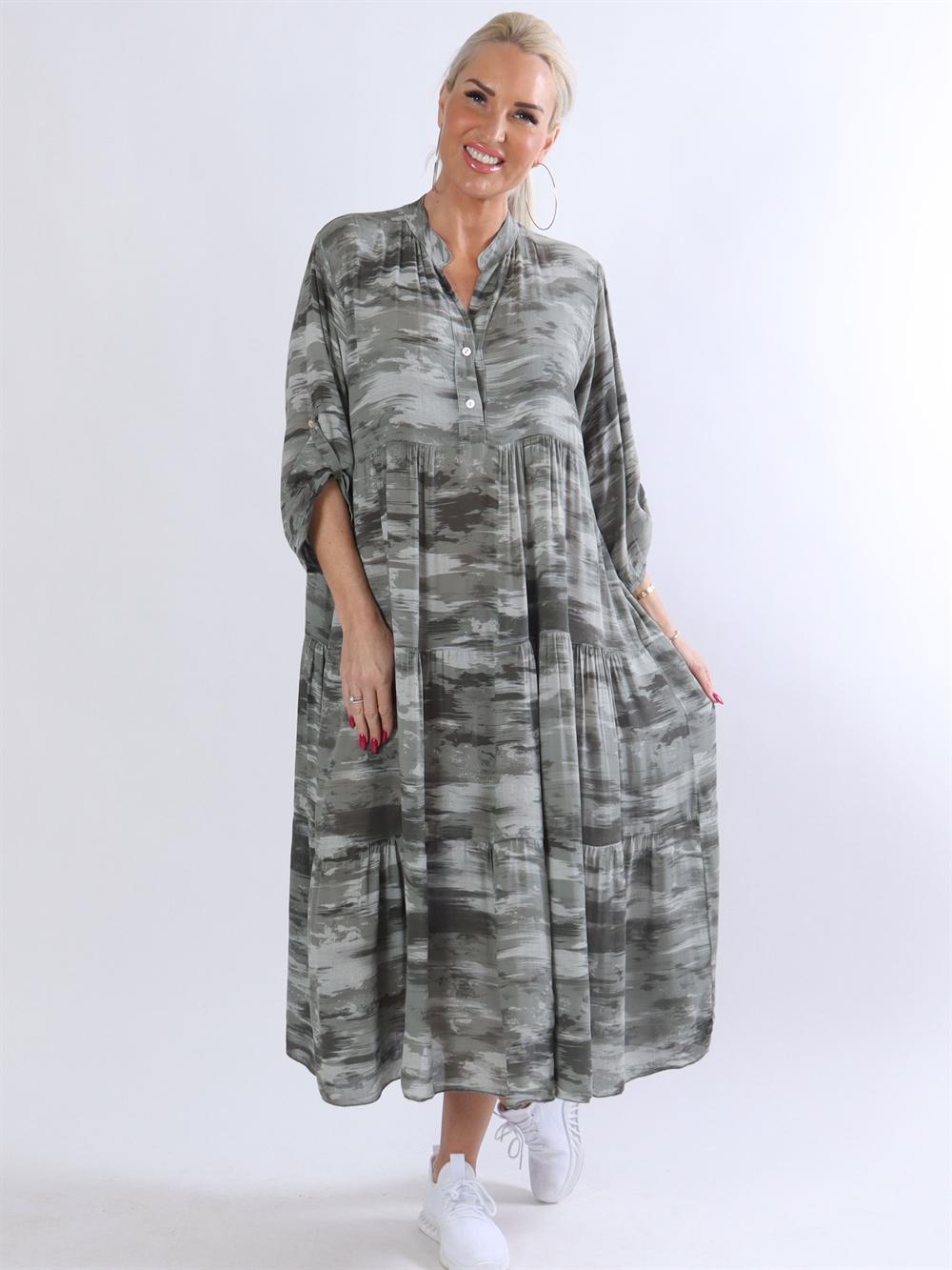 Amal pattern - Skjortekjole i farvet nuancer