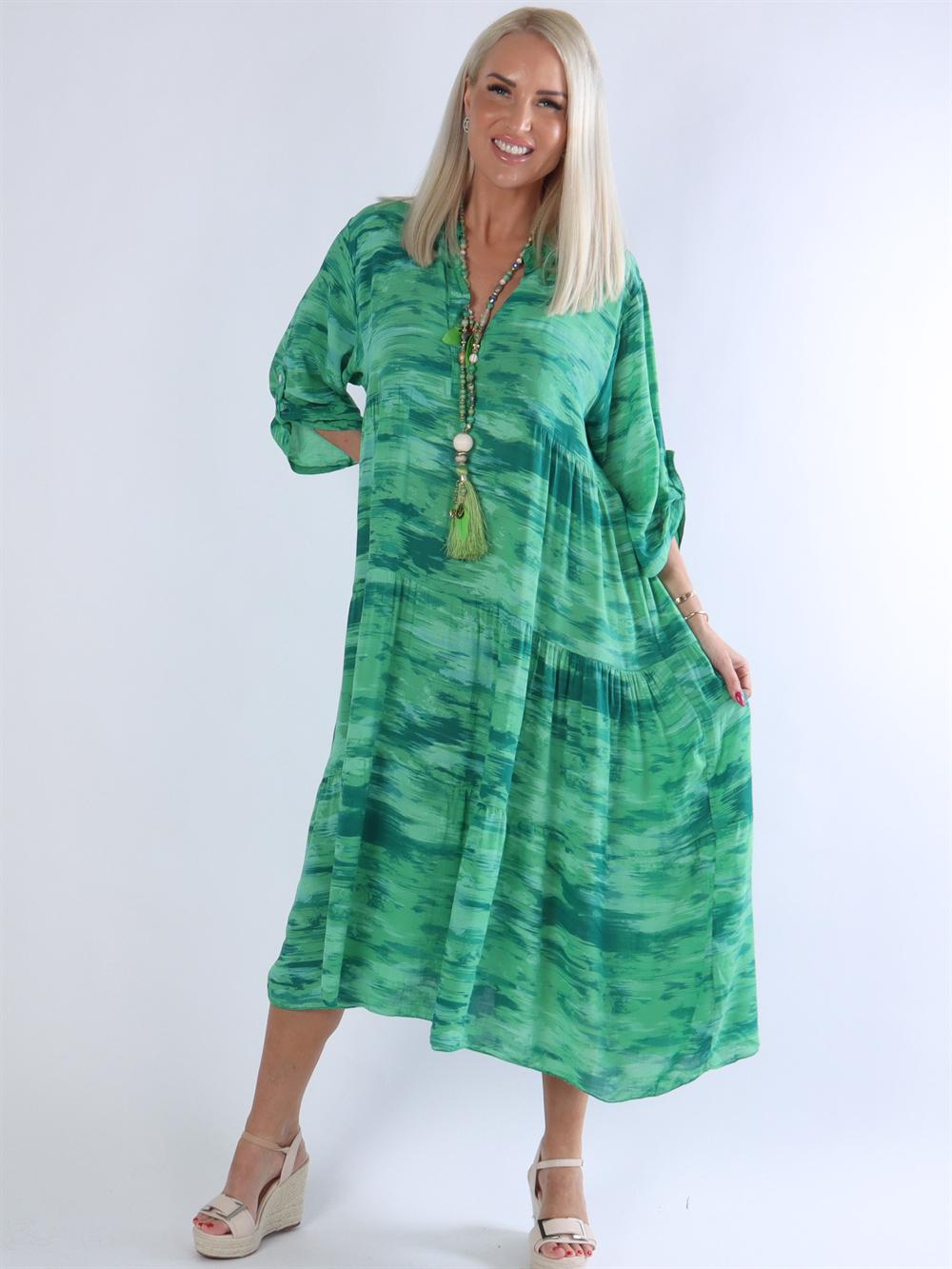 Amal pattern - Skjortekjole i farvet nuancer