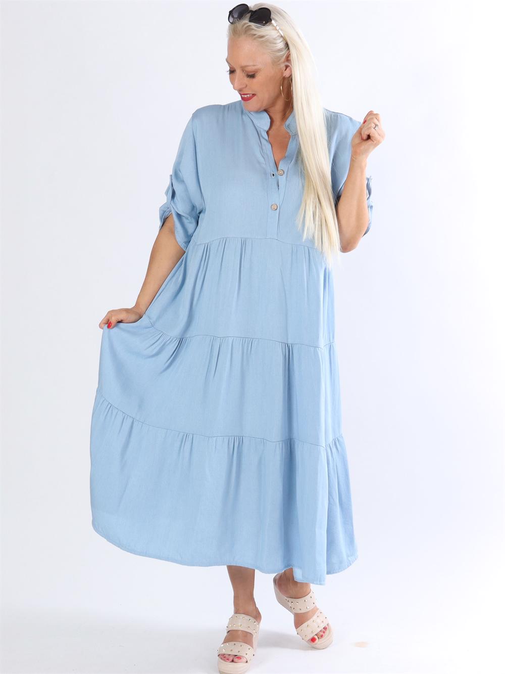 Amal - Mørkeblå skjortekjole med lag på lag look