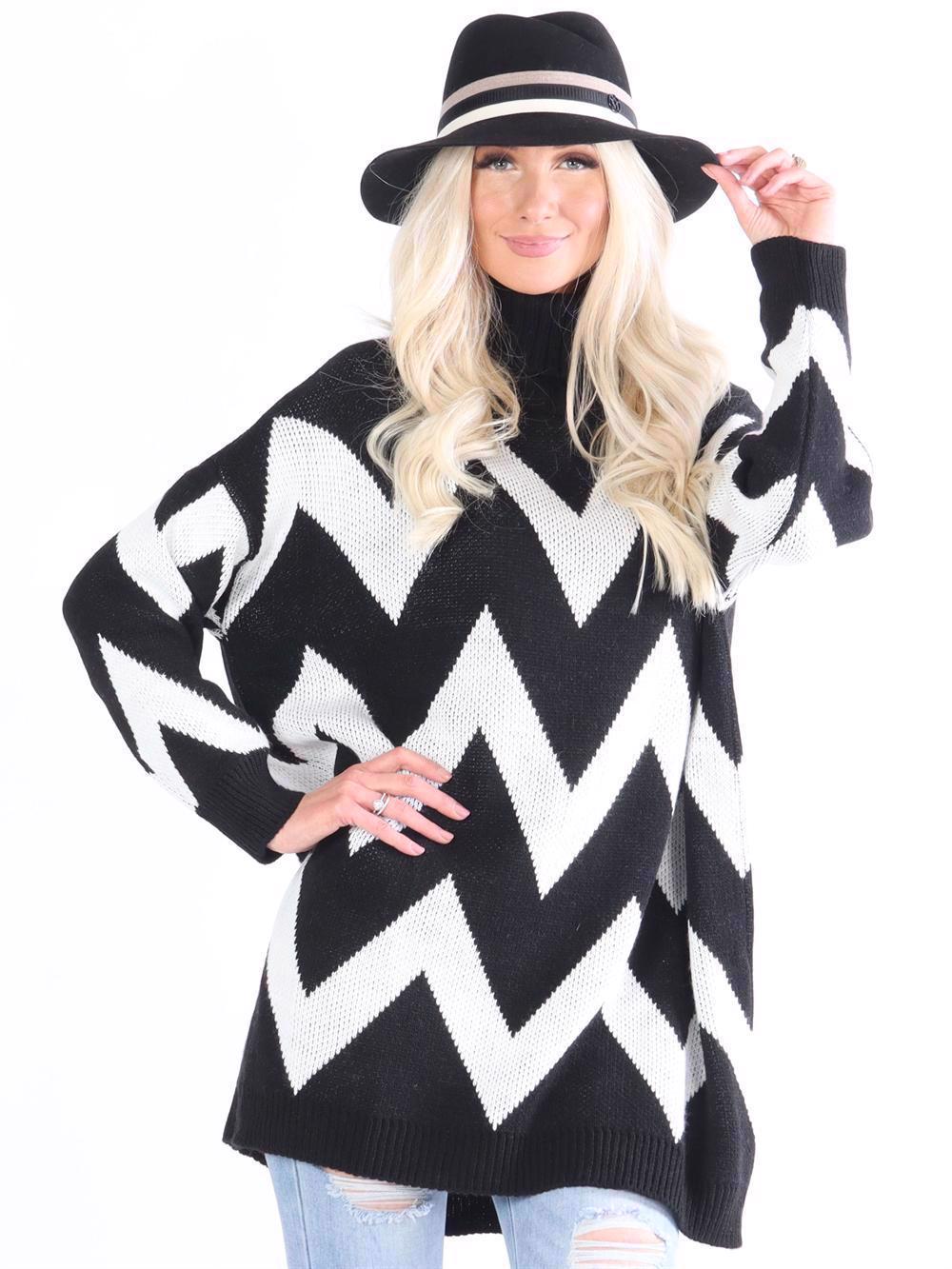 Amidala - Strikkjole i zig zag mønster