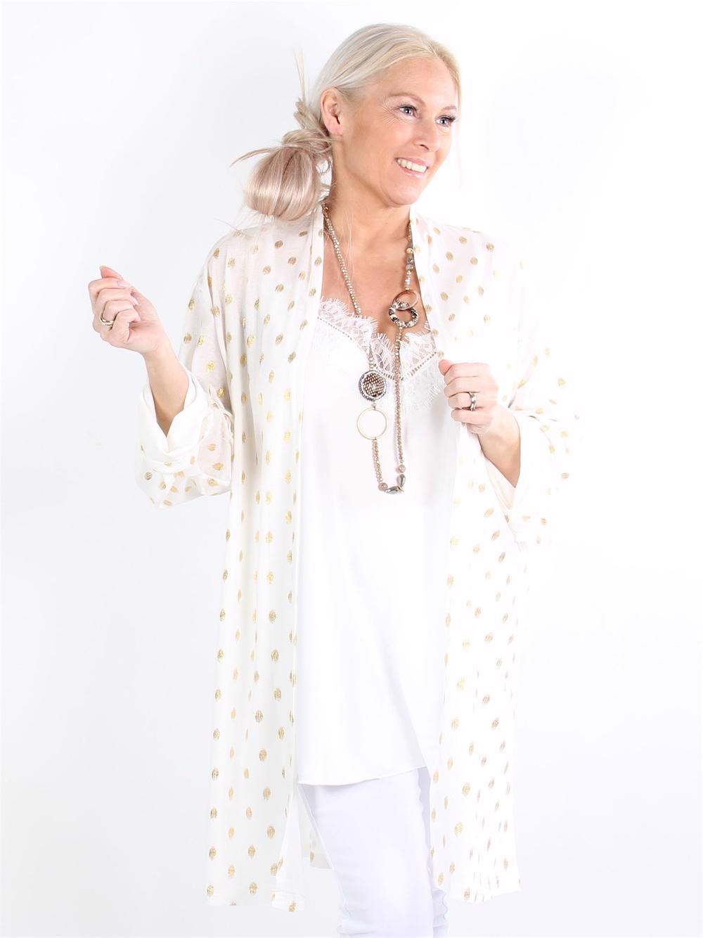 Amora - Tynd cardigan med guld detaljer